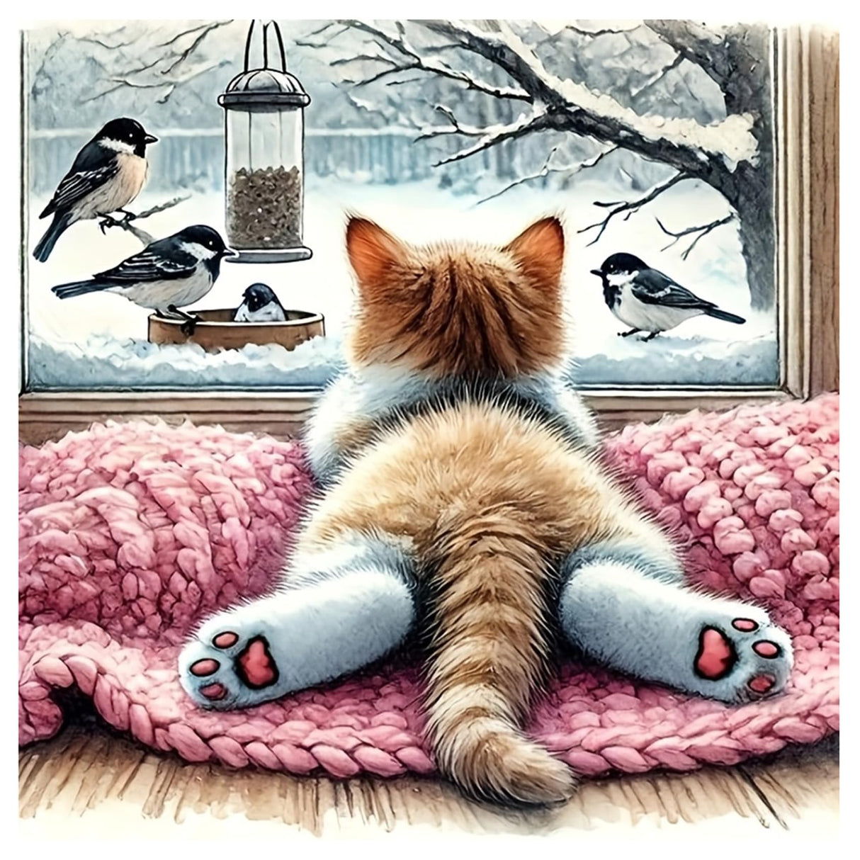 JAKI Cat Diamond Painting Kits for Adults Beginners-Animal Diamond Art Kit for Adults,5D DIY Gem Art Kits for Gift Home Wall Decor(14x14inch) JAKI