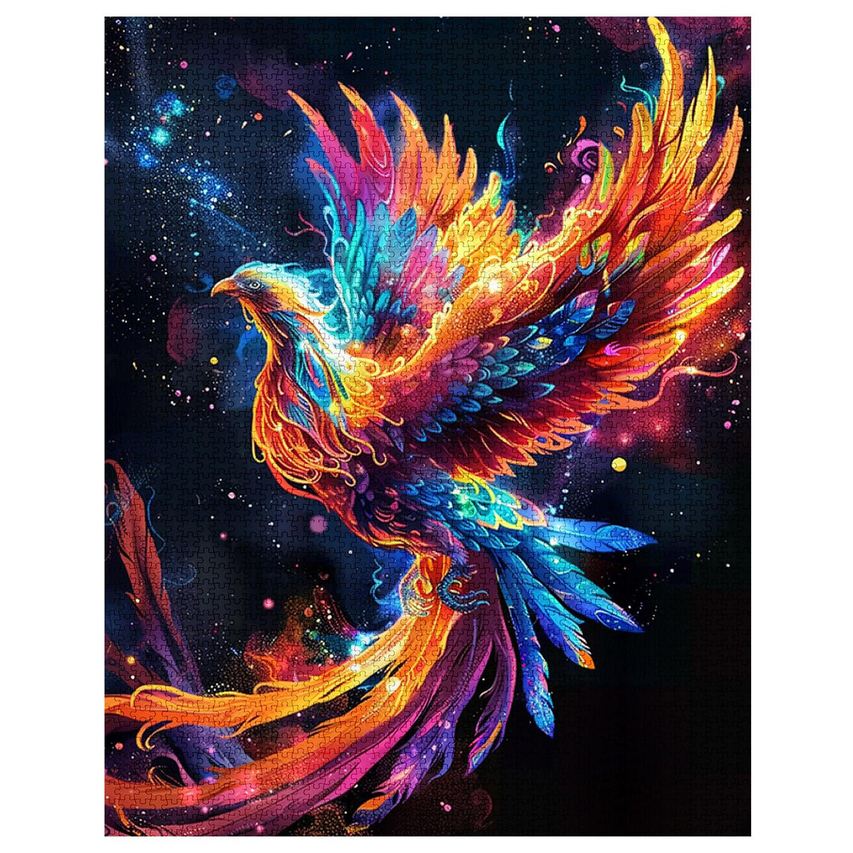 Fire Phoenix Jigsaw Puzzle,Sacred Fantasy Animals 1000 Pieces Jigsaw Puzzles for Adults,27 x 20 Inches Puzzles ,HD Quality Flapping Fly Fire Phoenix Puzzle Gift,Family Activity Perfect for Game Night Tucocoo