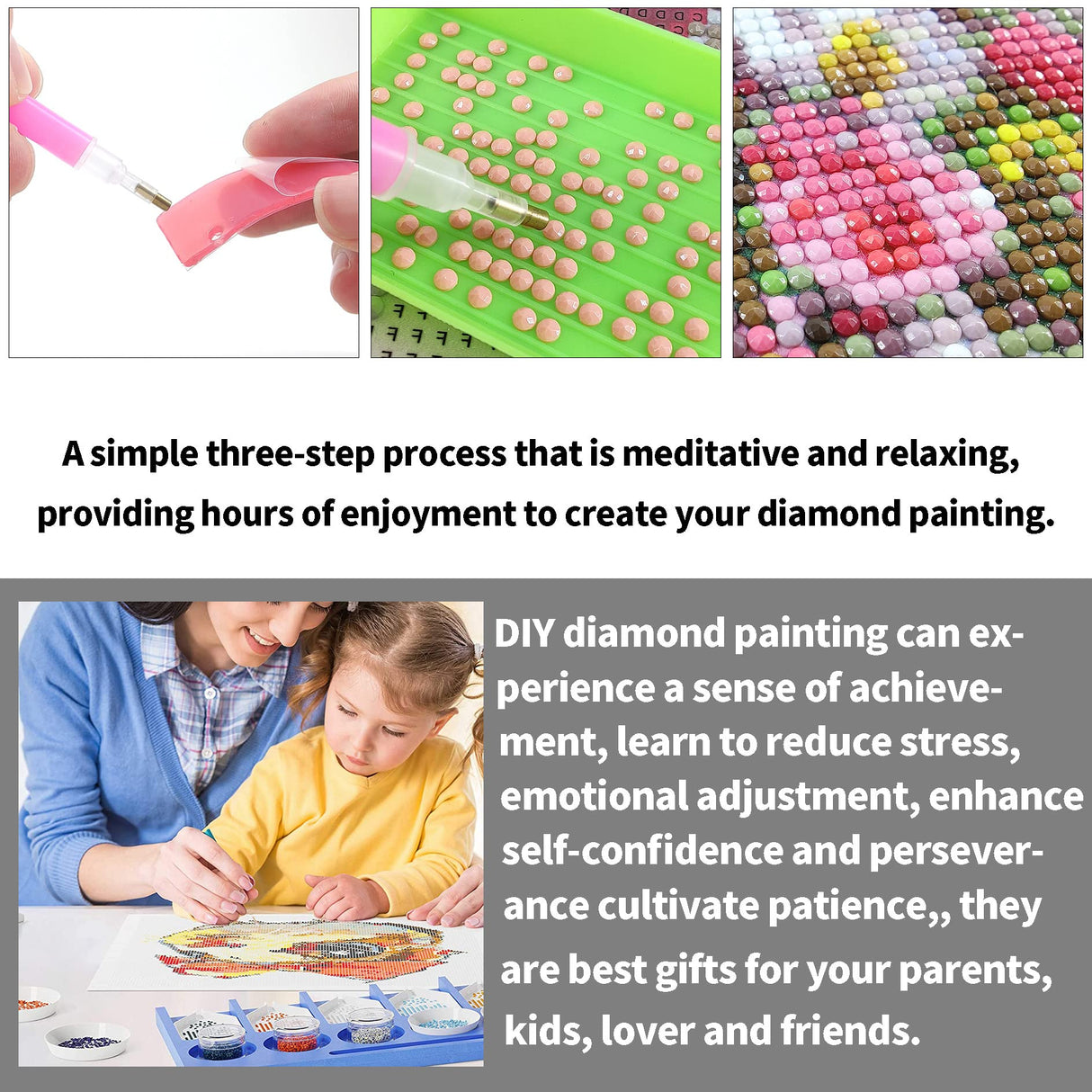 Diymood DIY 5D Diamond Painting Kits for Kids & Adults Lion - Diamond Art Kits for Kids & Adults Animal | Full Drill Round | Crystal | Beginner | Home Wall Decor | 12x16 inch Diymood