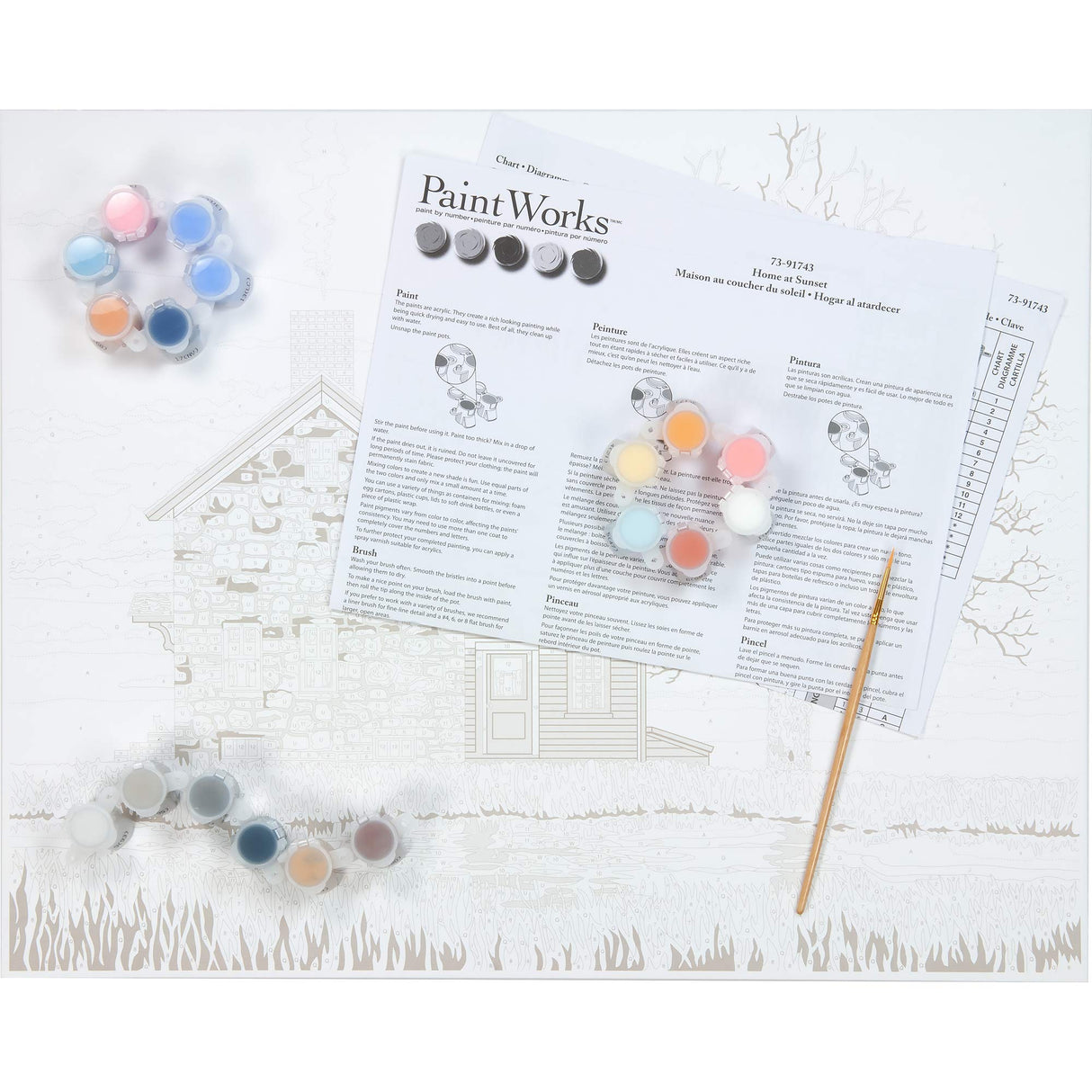 Dimensions 73-91743 Home at Sunset Paint by Numbers Kit, 20'' x 16' Dimensions