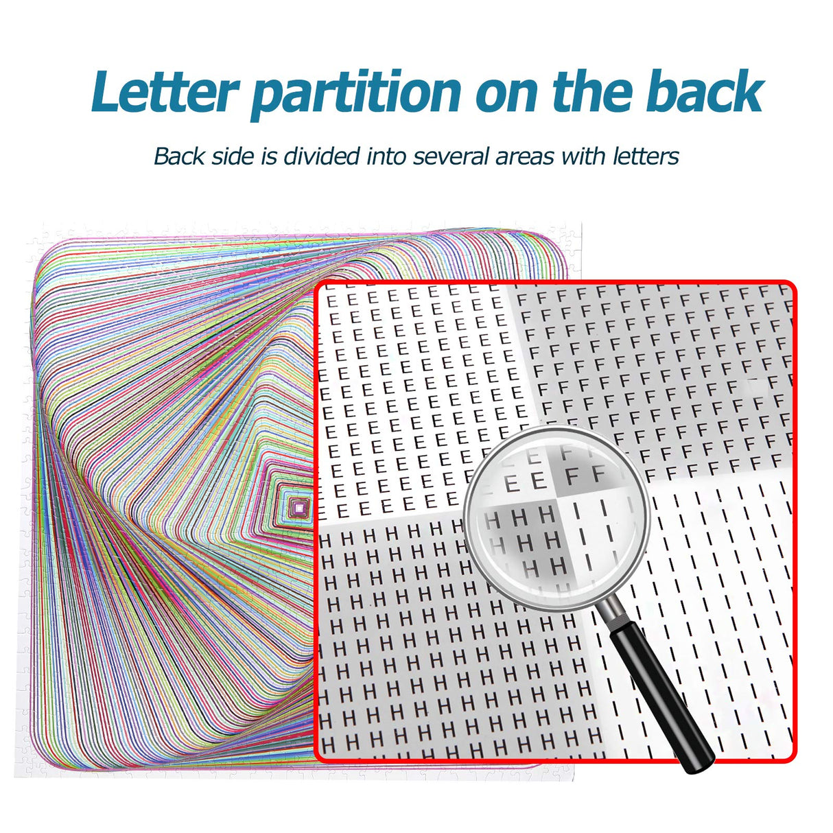 Bgraamiens Puzzle-Twisted 3D Colorful squares-1000 Pieces Square Puzzle Color Challenge Jigsaw Puzzles for Adults and Kids Bgraamiens