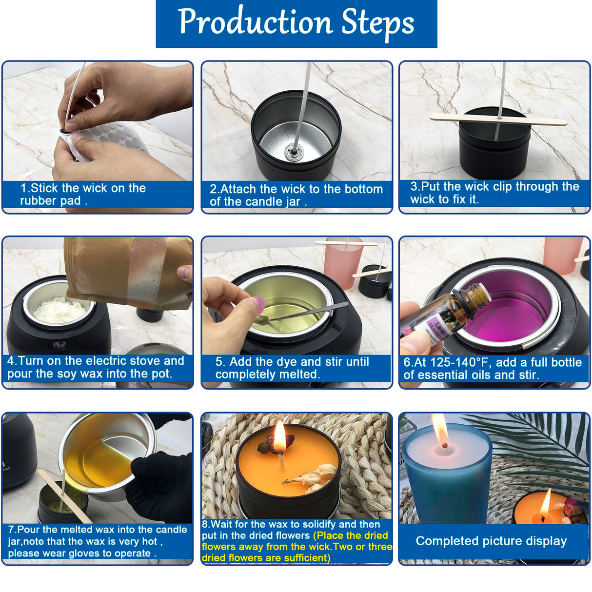 Oligar Complete Candle Making Kit with Wax Melter, Candle Making Supplies, DIY Arts&Crafts Kits Gift for Beginners,Adults,Kids,Including Wax Melter,Rich Scents,Dyes,Candle Tins,SoyWax,Wicks Oligar