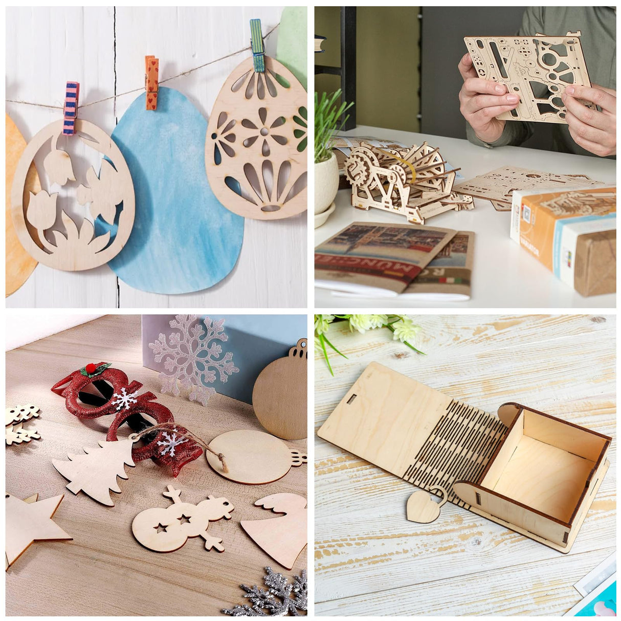 CertBuy 4 Pack Walnut Plywood 12 x 12 Inch, 1/5" Walnut Crafts Wood for Crafts, 5mm Thickness Plywood for Laser Cutting and Engraving, Walnut Unfinished Wood for Craft, CNC Cutting, Painting, Fretwork CertBuy