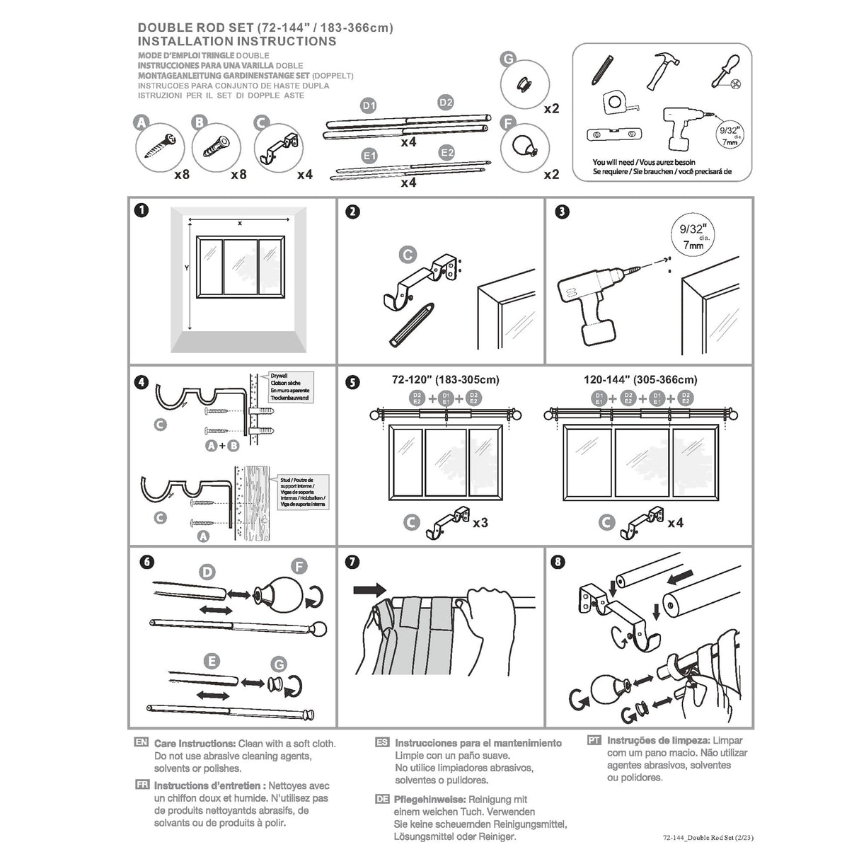 ILAISIHOME 1-1/8 Inch Diameter Faux Wood Curtain Rod with Wood Grain Finials, 72-144 inch Telescoping Double Curtain Rods for window width 68-140 inch, 1 pack ILAISIHOME