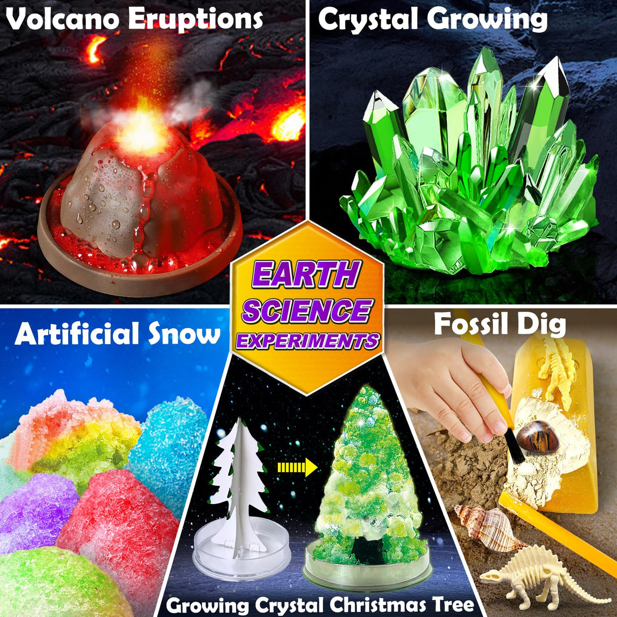 UNGLINGA 150 Experiments Science Kits for Kids, S.T.E.M Educational Project Toys for Boys Girls Birthday Gifts Ideas, Volcano, Chemistry Lab Tools Scientist Set UNGLINGA