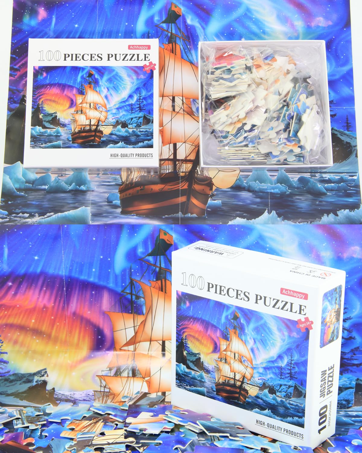 100 Piece Puzzle,Jigsaw Puzzles 100 Pieces 100 Piece Adult Children Puzzles Suitable for Adults Children (100 PCS, C0006) Achhappy