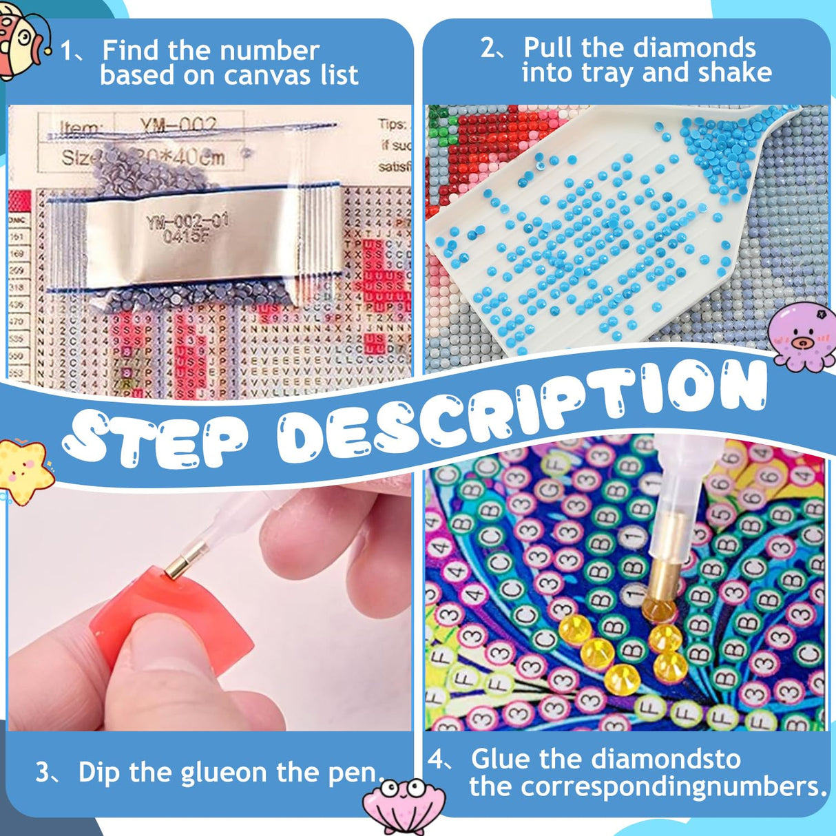 Reivworl Dolphin Diamond Art Kits for Kids, Dolphin Diamond Painting Kits for Kids, Gem Art Ages 4-8-12 for Gifts and Decor (8x8 Inch) Reivworl