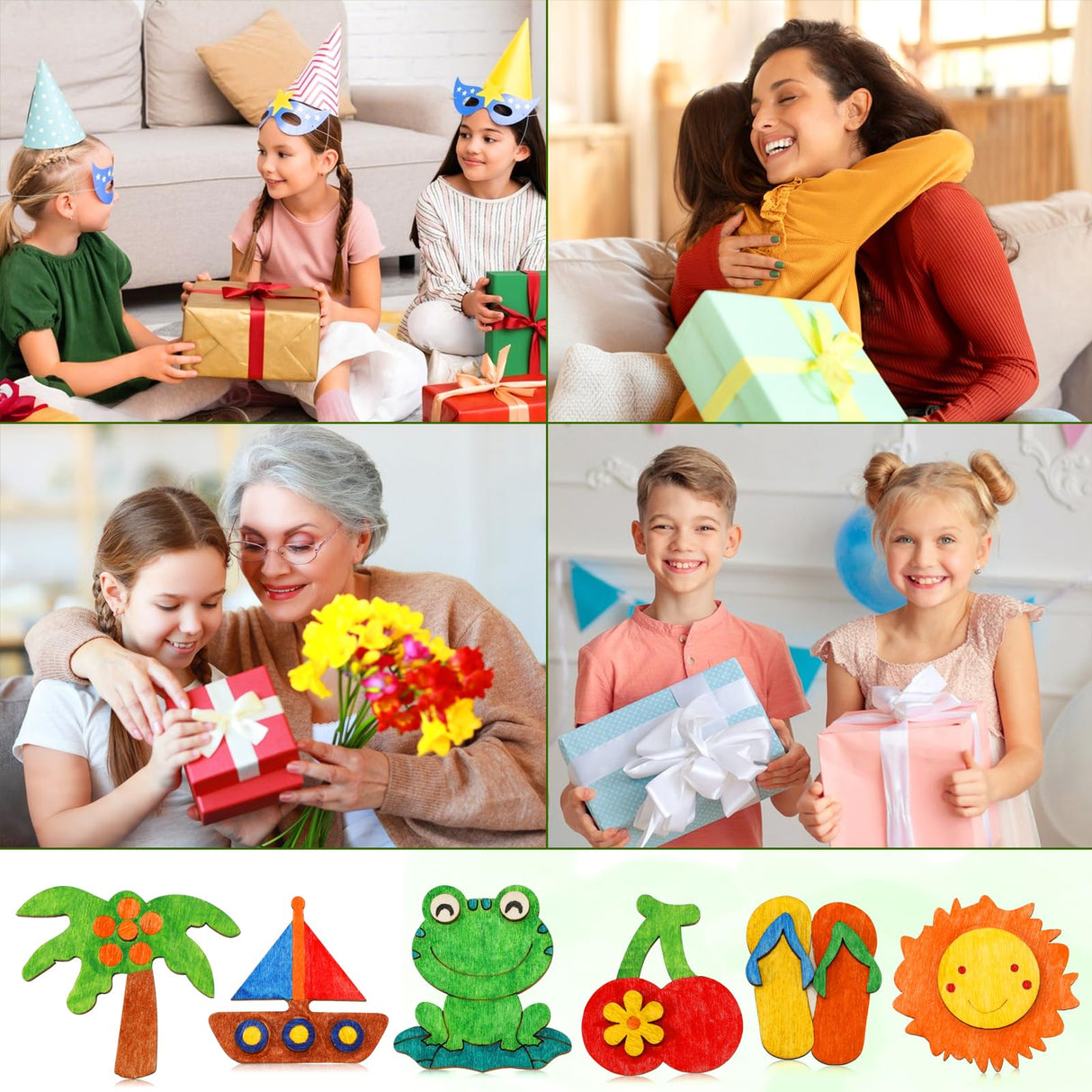 Worgree Summer Crafts for Kids, 36 Pcs DIY Wooden Magnets Art Craft Supplies Painting Kit for Boys Girls Ages 4-8 8-12 Birthday Party Gifts Summer Activities School Classroom Prizes Worgree