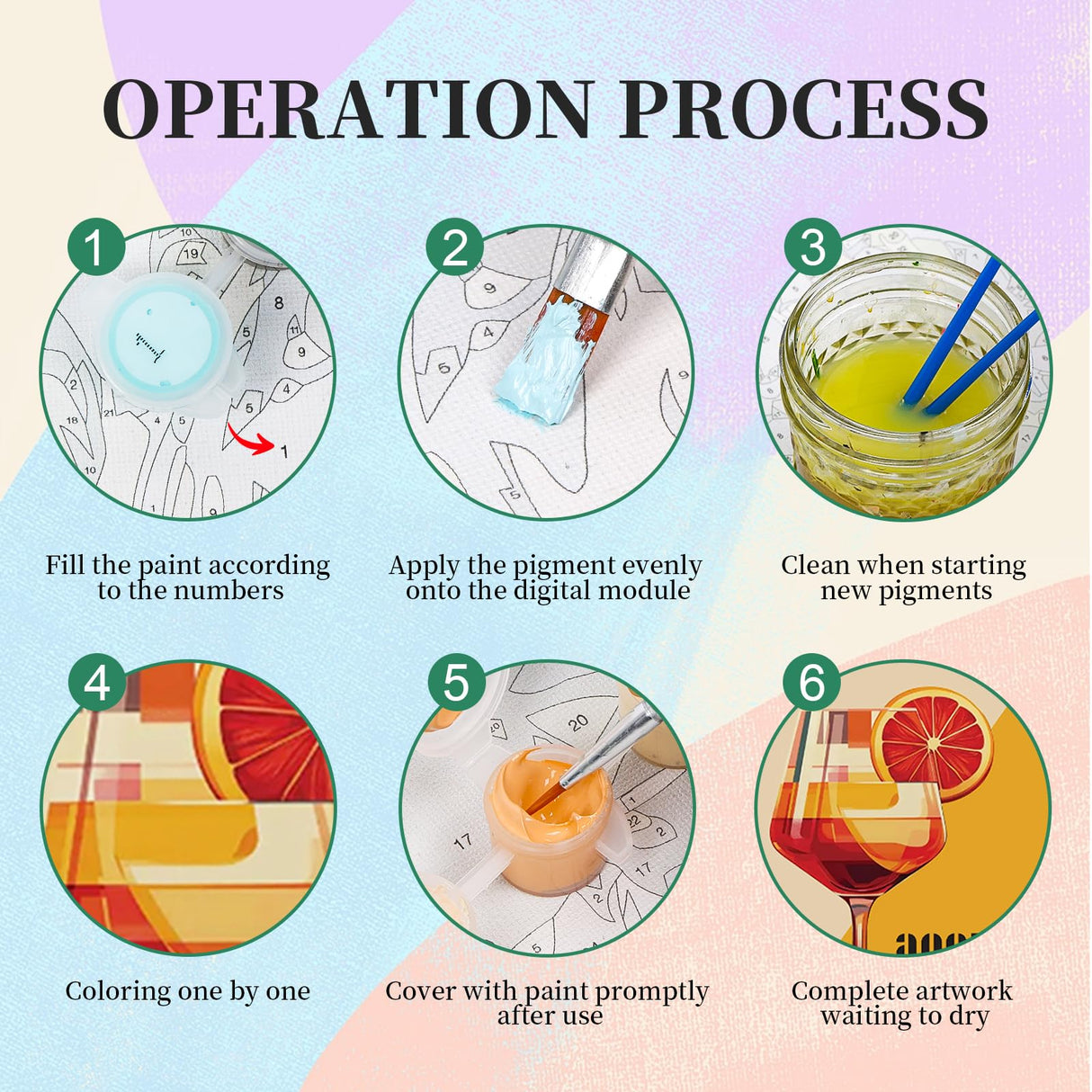 4 Pack Framed Paint by Numbers Kit for Adults with Wooden Easel, Cocktail Paint by Numbers with Frame for Beginner, Retro Cocktail Adult Paints by Number Kits on Canvas Framed for Wall Decor 8 x 12 In Camocin