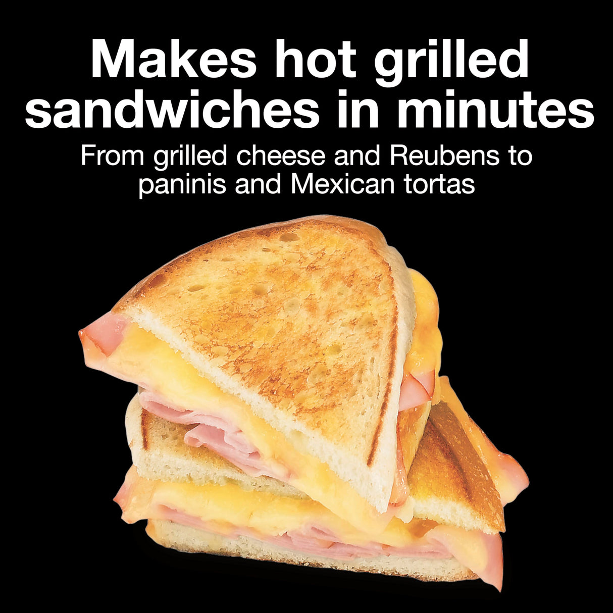 Proctor Silex Deluxe Hot Sandwich Maker with Easy-Clean Durable Nonstick Ceramic Plates, Fits up to 2 Grilled Cheese, Ruebens, Tortas or Subs, Stainless Steel (25415PS) Proctor Silex