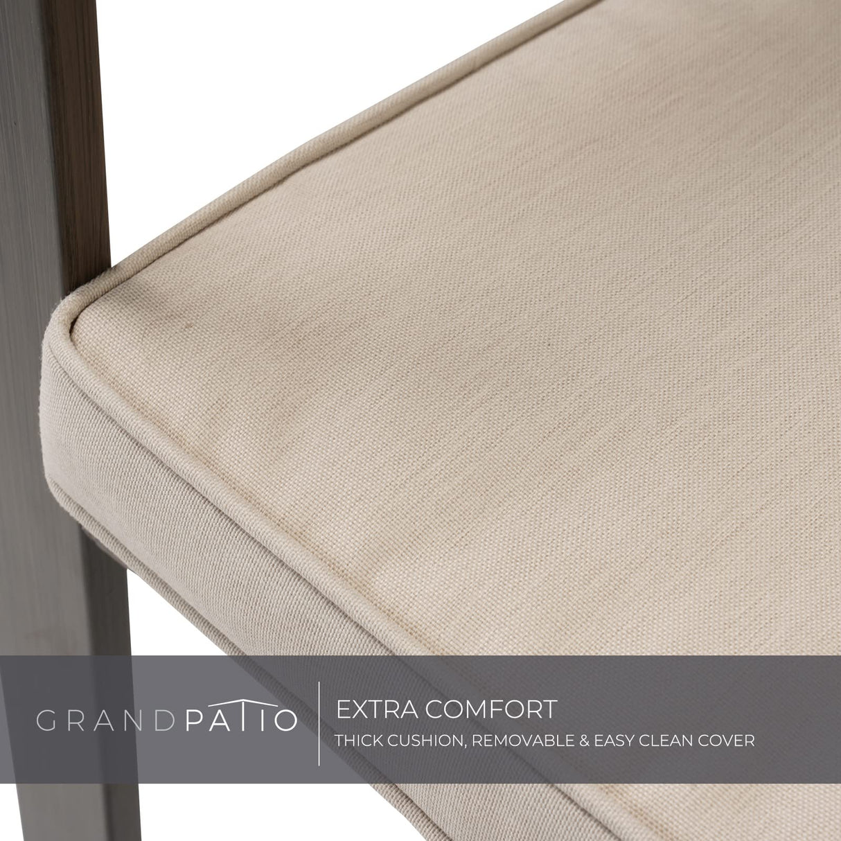 Grand patio 3-Piece Outdoor Counter Height Bar Set with Wood Grain Texture Leather-Look Wicker Bar Set with Market Umbrella Hole Furniture for Patio, Balcony, Garden - Brown Grand patio