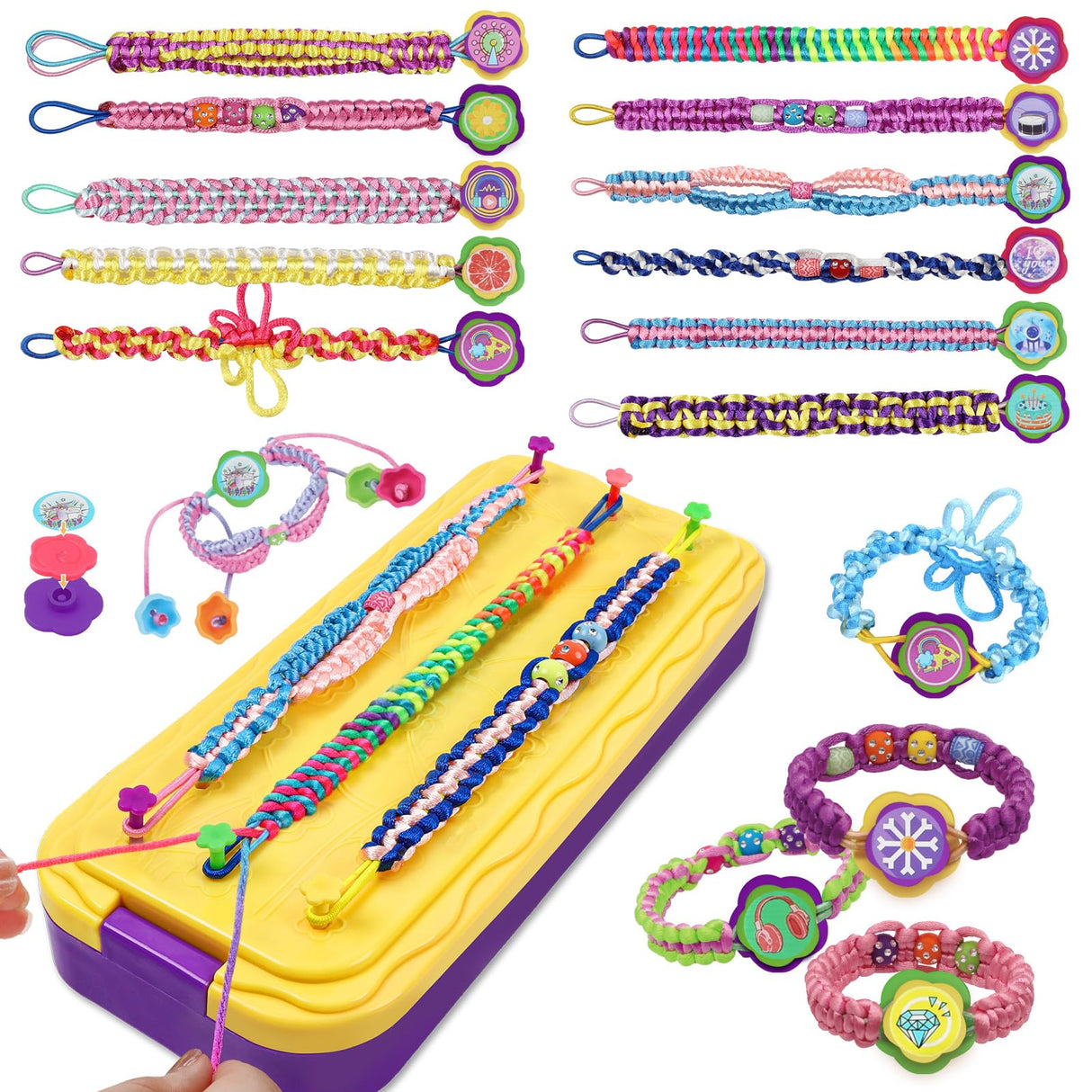 DDAI Arts and Crafts for Kids Age 8-12 Friendship Bracelet Making Kit for Girls - Best Birthday Gifts Ideas for Girl 7 9 10 11 Year Old - Popular Bracelets String Maker Toys Set DDAI
