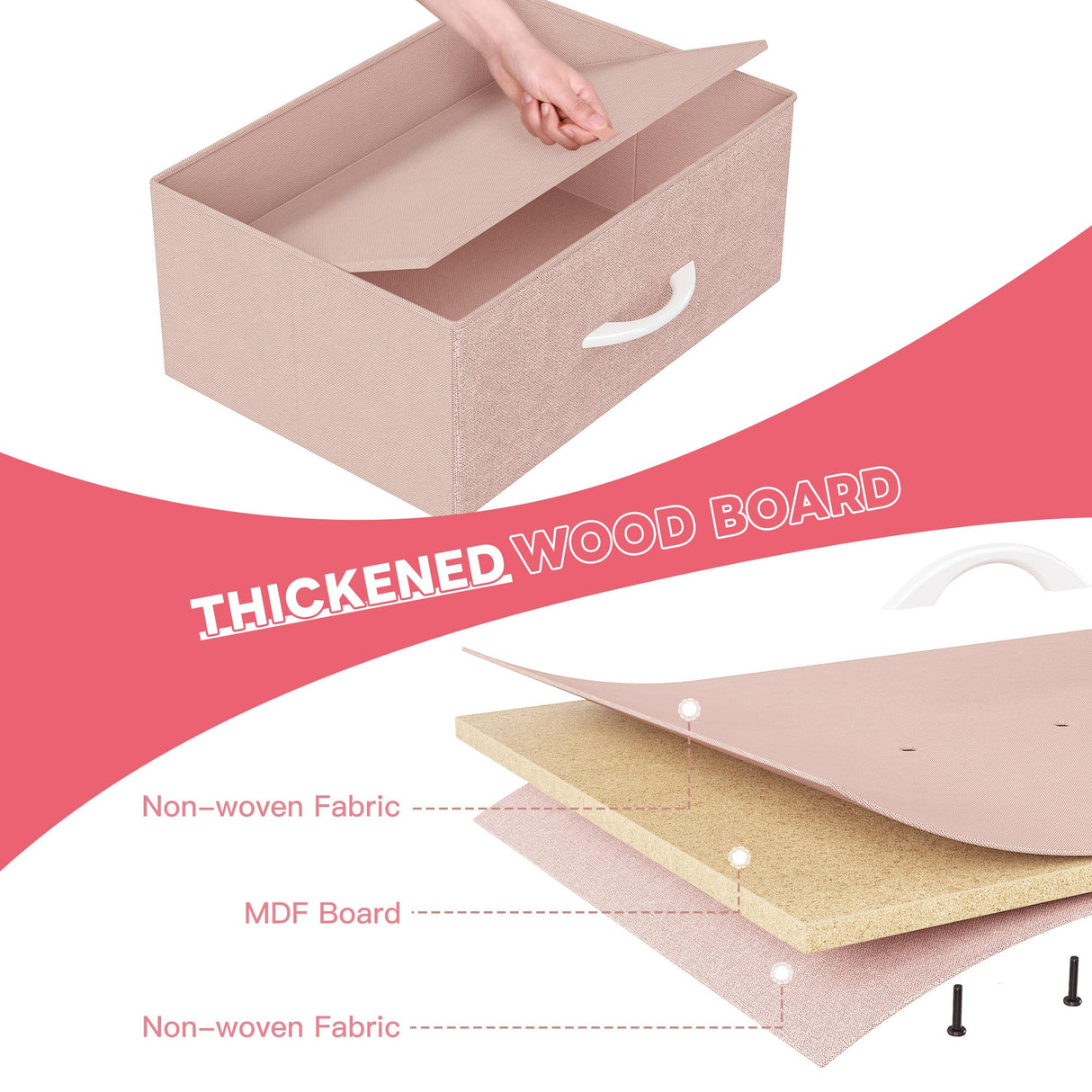 EnHomee 55”W Dresser for Bedroom, Pink Dresser for Bedroom, Dresser with 13 Large Drawer, Dressers & Chests of Drawers, Bedroom Dresser with 2 Shelves, Long Dresser for Closet EnHomee