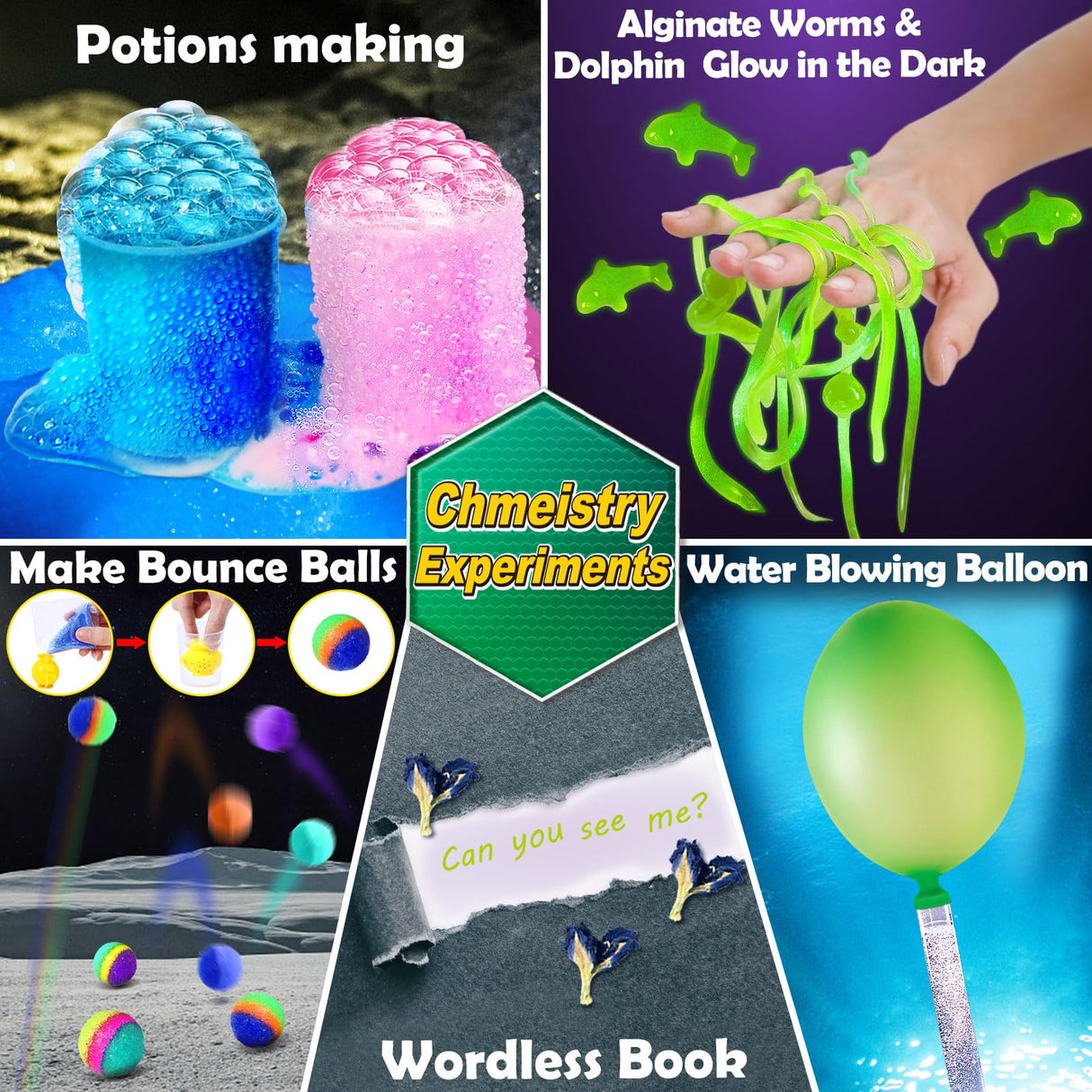 UNGLINGA 150 Experiments Science Kits for Kids, S.T.E.M Educational Project Toys for Boys Girls Birthday Gifts Ideas, Volcano, Chemistry Lab Tools Scientist Set UNGLINGA