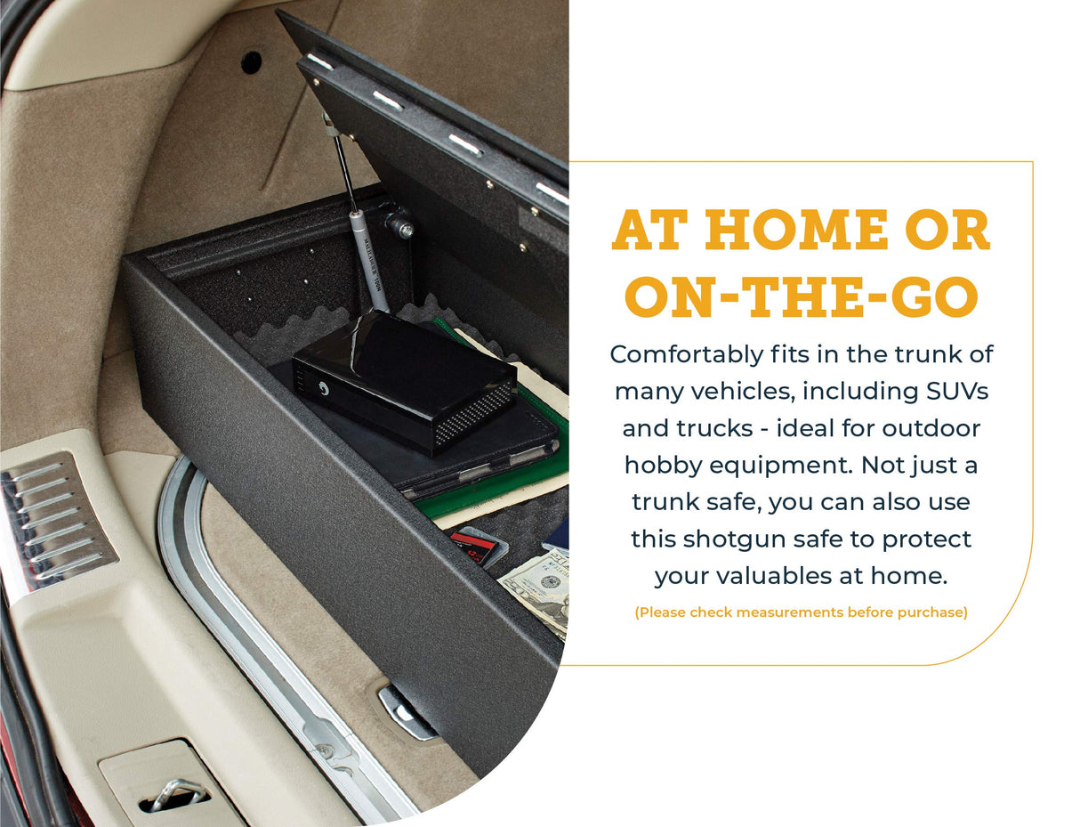 SnapSafe Trunk Safe II – Vehicle Gun Safes for Rifles and Shotguns – Security in Your Car or Truck, Protect Your Firearms, Ammo and Valuables – Black, Measures 7 x 42 x 13 Inches SnapSafe