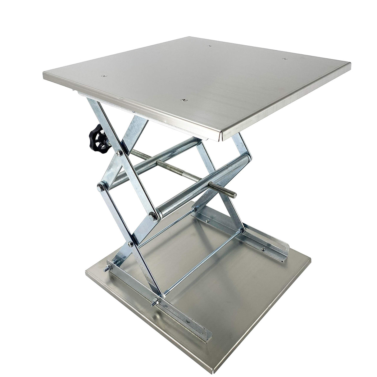 TEXALAN(R) Lab Jack Stainless Steel Lift Table Scissor Jack 12"x12"x18" Max Load 55 lbs/25kg TEXALAN