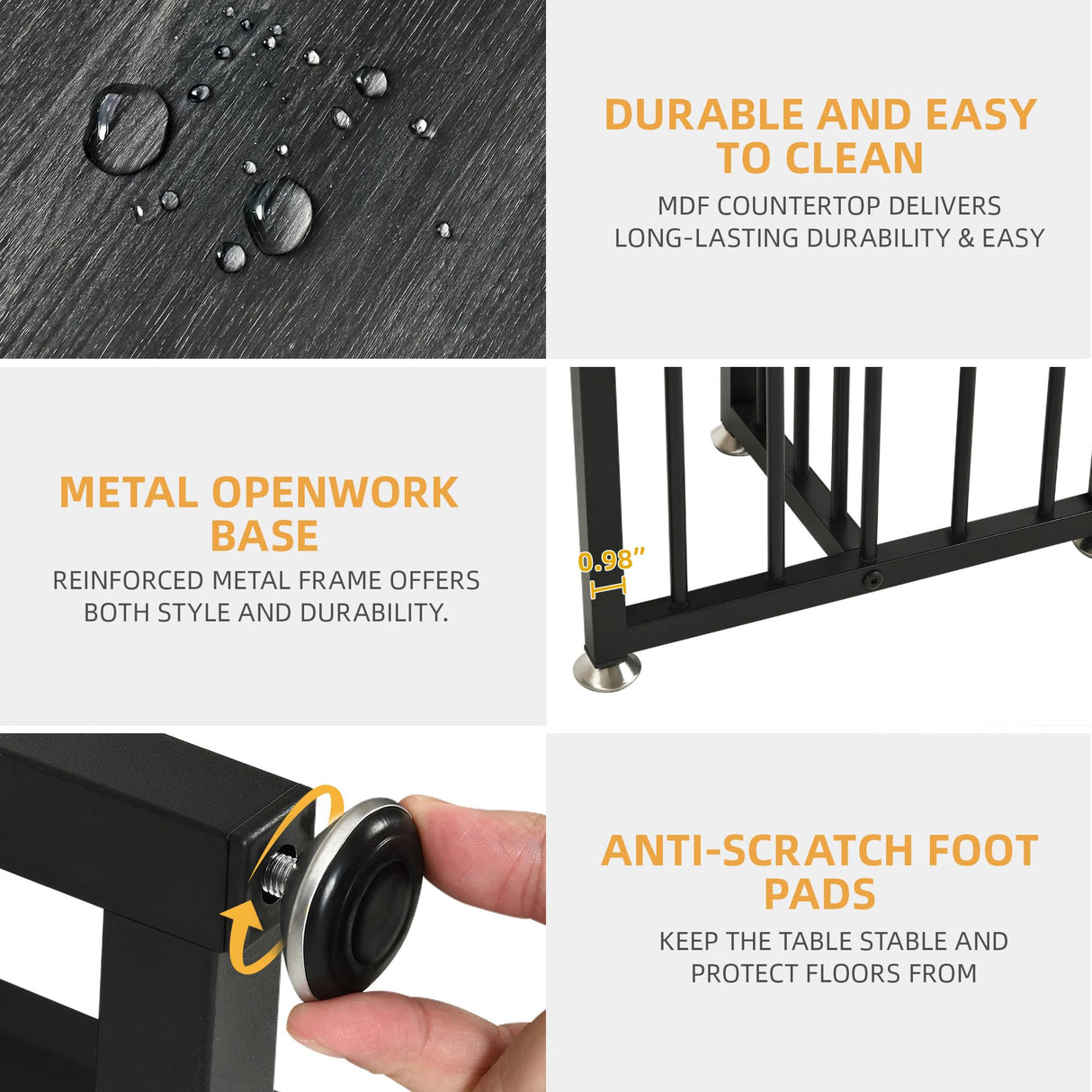 DWVO 6-Piece Dining Table Set for 6-8 People 63 Inch Kitchen Table Set with 2 Benches and 4 Chairs Farmhouse Rectangular Dining Room Table Set for Kitchen Dining Room Apartment Dark Grey DWVO