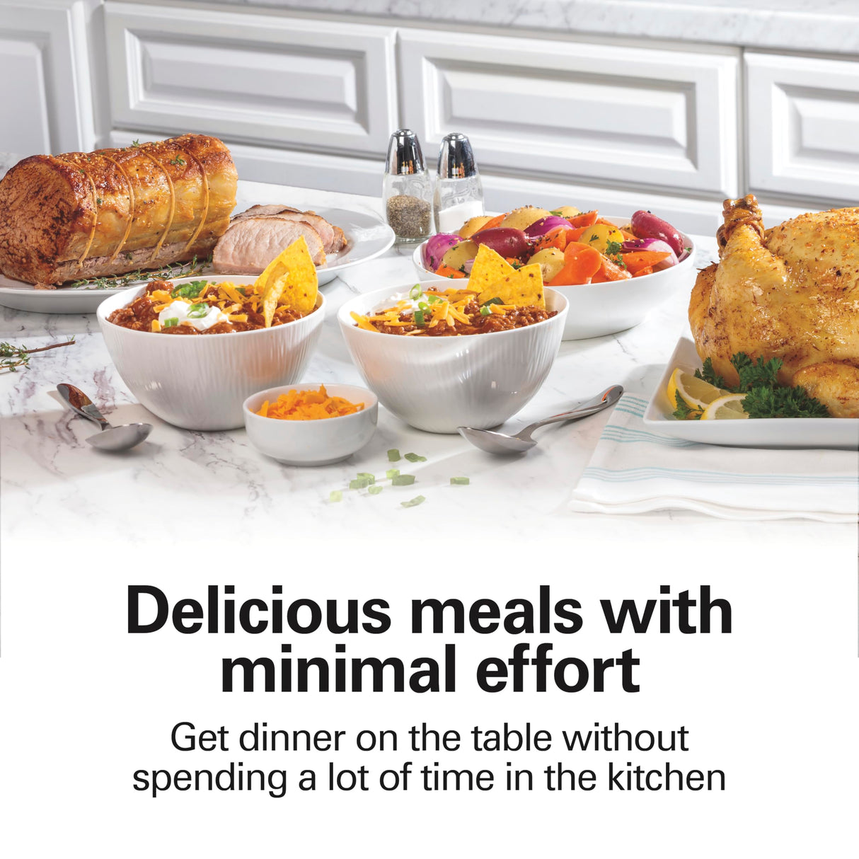 Hamilton Beach 6-Quart Slow Cooker with 3 Cooking Settings, Dishwasher-Safe Stoneware Crock & Glass Lid, Silver (33665G) Hamilton Beach