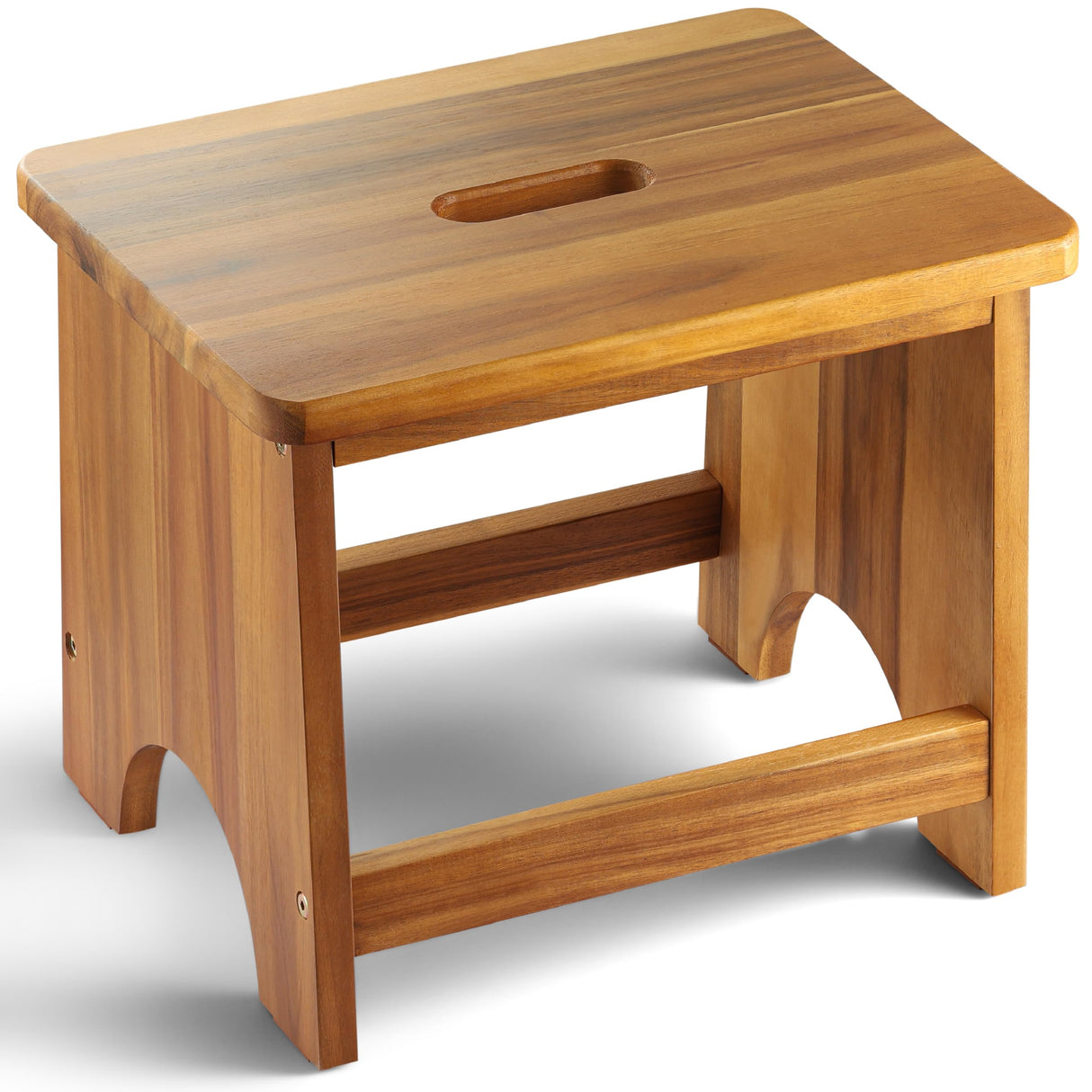 Wooden Step Stool, 13'' Heavy Duty Step Stool for Adults with Convenient Handle, Wooden Stepping Stool Hold up to 500 lbs, Heavy Duty/Nonslip/Durable Construction Safe Step Stool for Bedroom/Kitchen FANATU