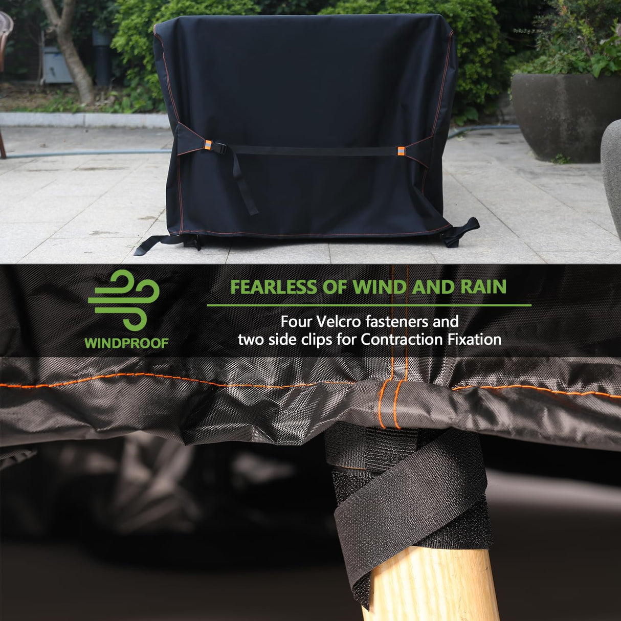 Enzeno Patio Furniture Set Cover Waterproof, Outdoor Dining Coffee Table Chair Covers Rectangular, Heavy Duty Outside Weatherproof Sectional Set Covers for Protection 84"L x 44"W x 28"H Black Enzeno