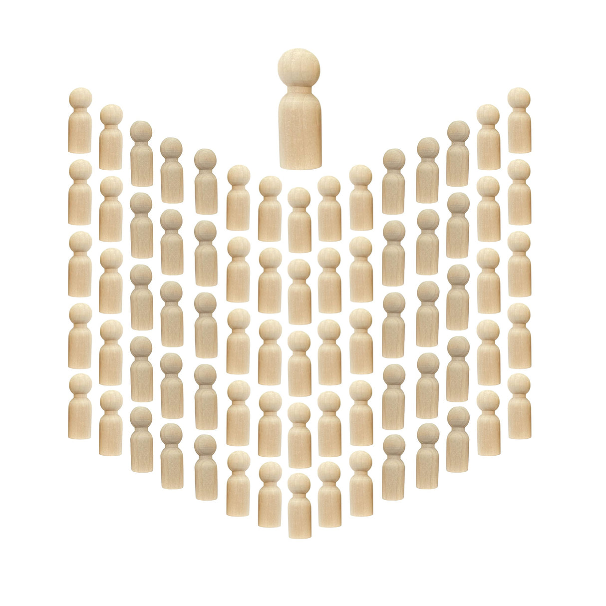 75 Pieces Wood Peg Dolls Unfinished Wooden People Craft Blank Family Figures 5/8 x 1-3/4 inch Cregugua