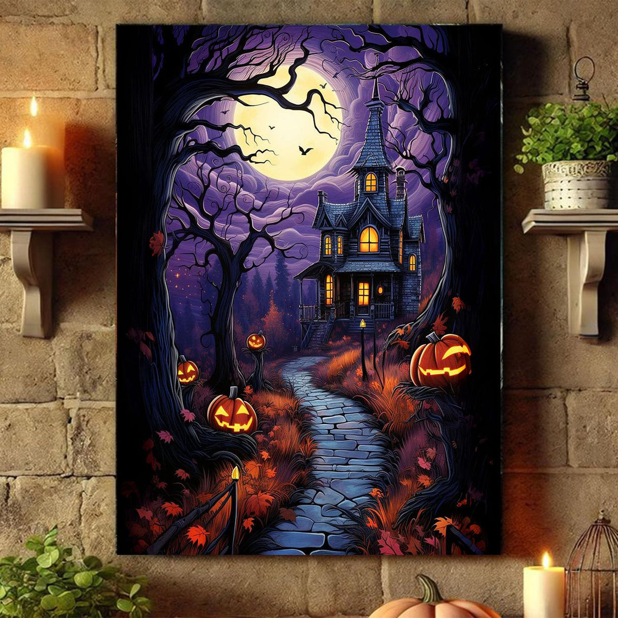 Arttoplus Halloween Paint by Numbers Kit for Adults Beginner-Castle Adult Paint by Number Kits on Canvas, DIY Acrylic Oil Painting by Numbers for Adults for Gift Home Wall Decor(16x20inch) Arttoplus