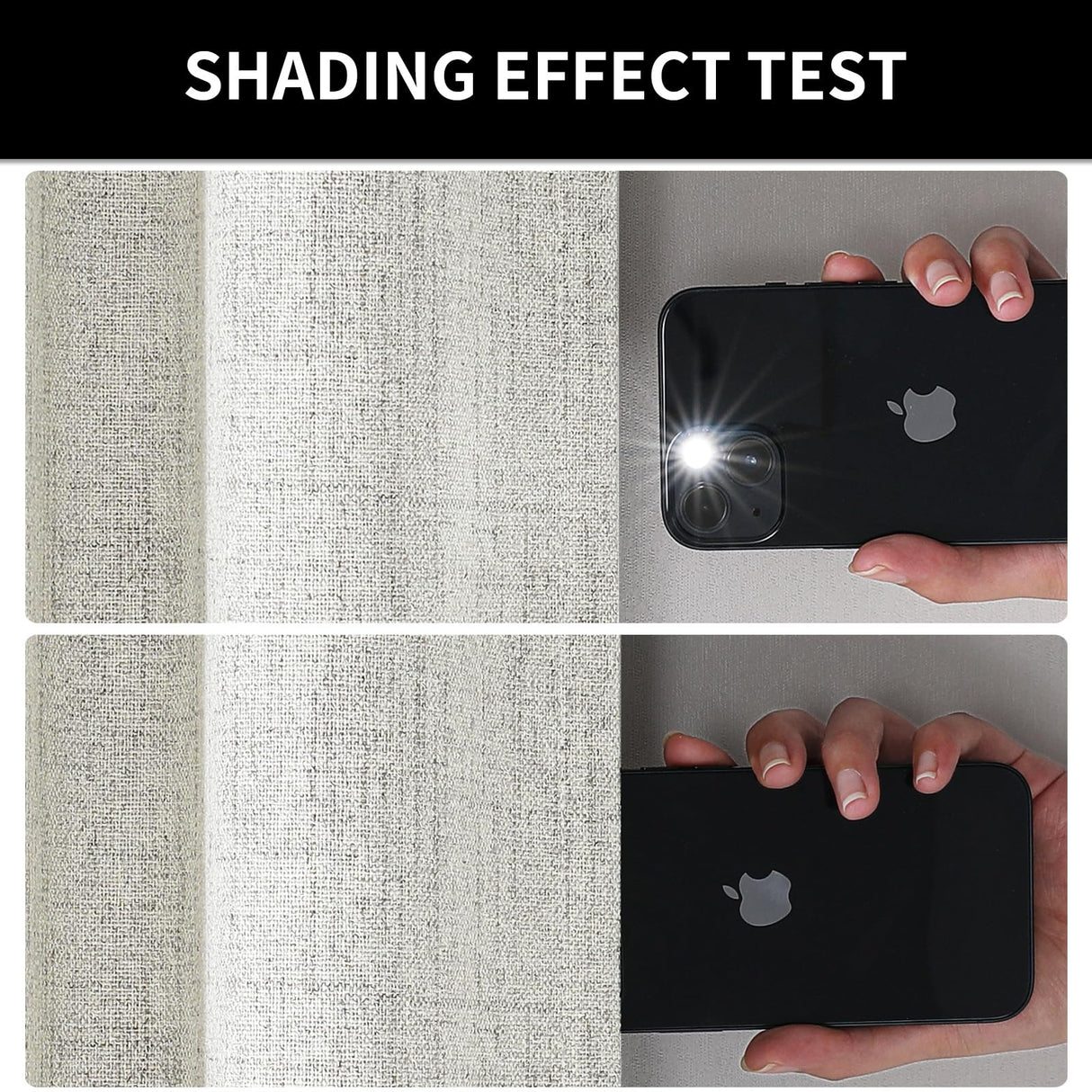 Joydeco 100% Greyish White Blackout Curtains 108 inches Long Linen Curtains 2 Panels Set Burg for Bedroom Living Room Blackout Darkening Thermal Insulated Back tab RodPocket(52x108 inchGreyishWhite) Joydeco