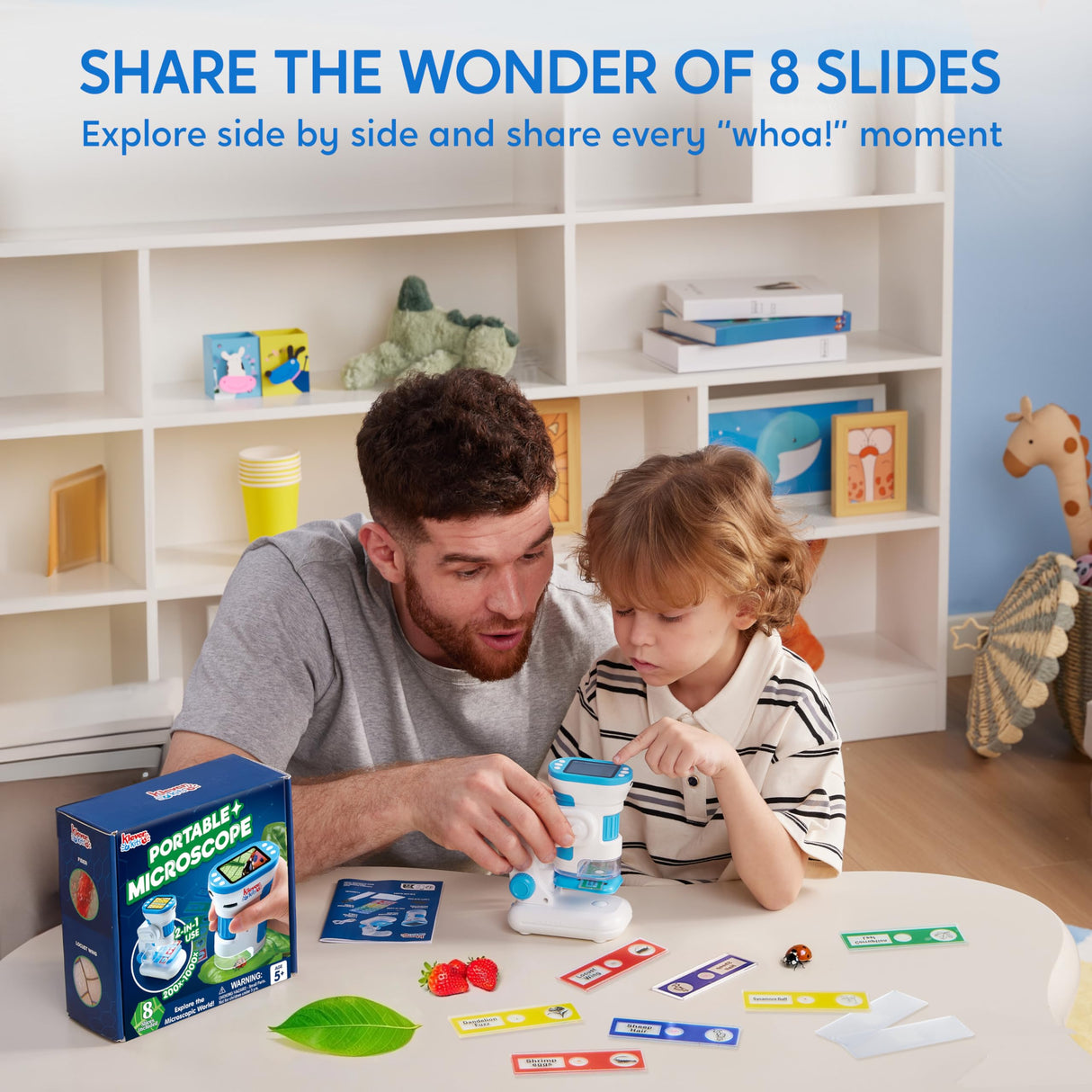 Klever Kits 2 in 1 Handheld Microscope for Kids, 1000X HD Digital Kids Microscope with 2.0'' LED Screen, Portable Pocket Handheld with Slides, 32G Card, Edu Gifts Toys for Ages 5-12 Klever Kits