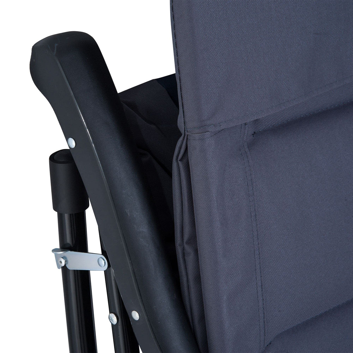 Outsunny 2 Piece Outdoor Patio Furniture Set with 2 Folding Padded Rocking Chairs, Bistro Style for Porch, Camping, Balcony, Navy Blue Outsunny