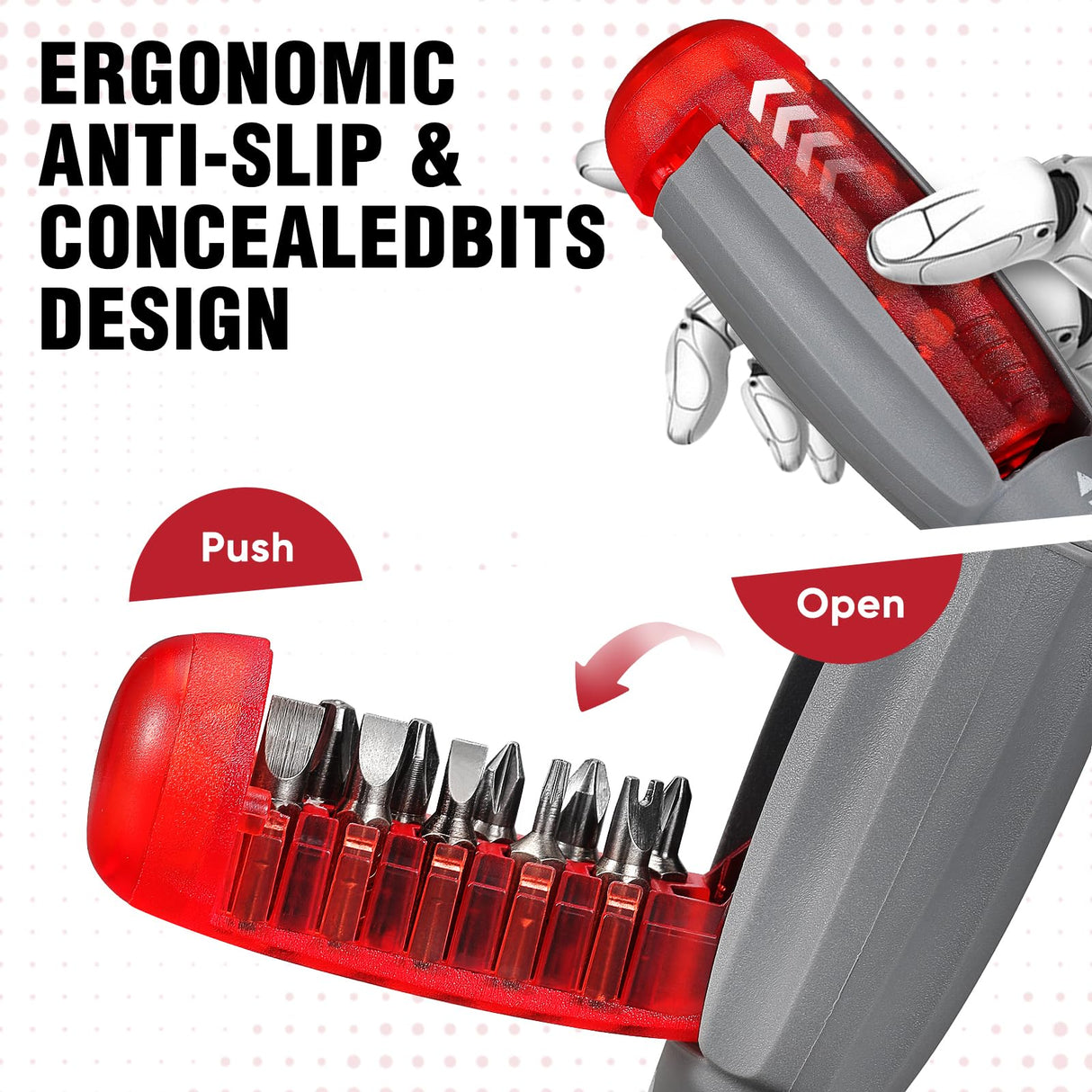 HTAIAYM 11-in-1 Ratcheting Screwdriver Set - Professional Tool with Phillips Slotted Heads, Magnetic Design, Adjustable Length - Portable Screwdriver Kit for Wide Range of Applications Htaiaym