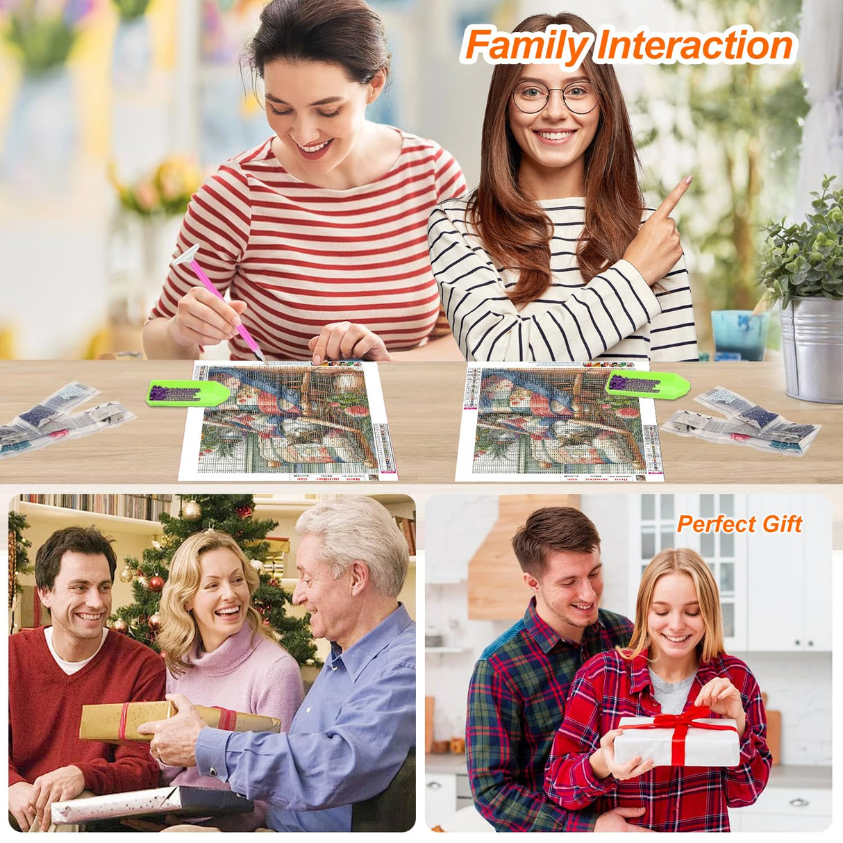 Anuver Cat Diamond Art Kits for Adults, 5D DIY Diamond Painting Kits for Beginners, Full Drill Diamond Painting Kits for Home Wall Decor, 12x16 Inch Anuver