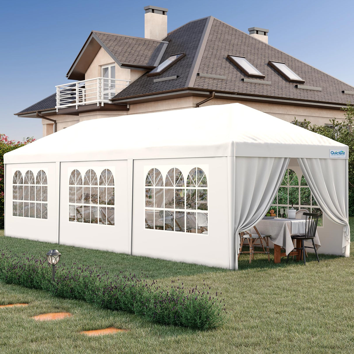 Quictent 10x30 Party Tent Gazebo Wedding Canopy Tent for Parties BBQ Shelter Pavilion with Removable Sidewalls & Elegant Church Quictent