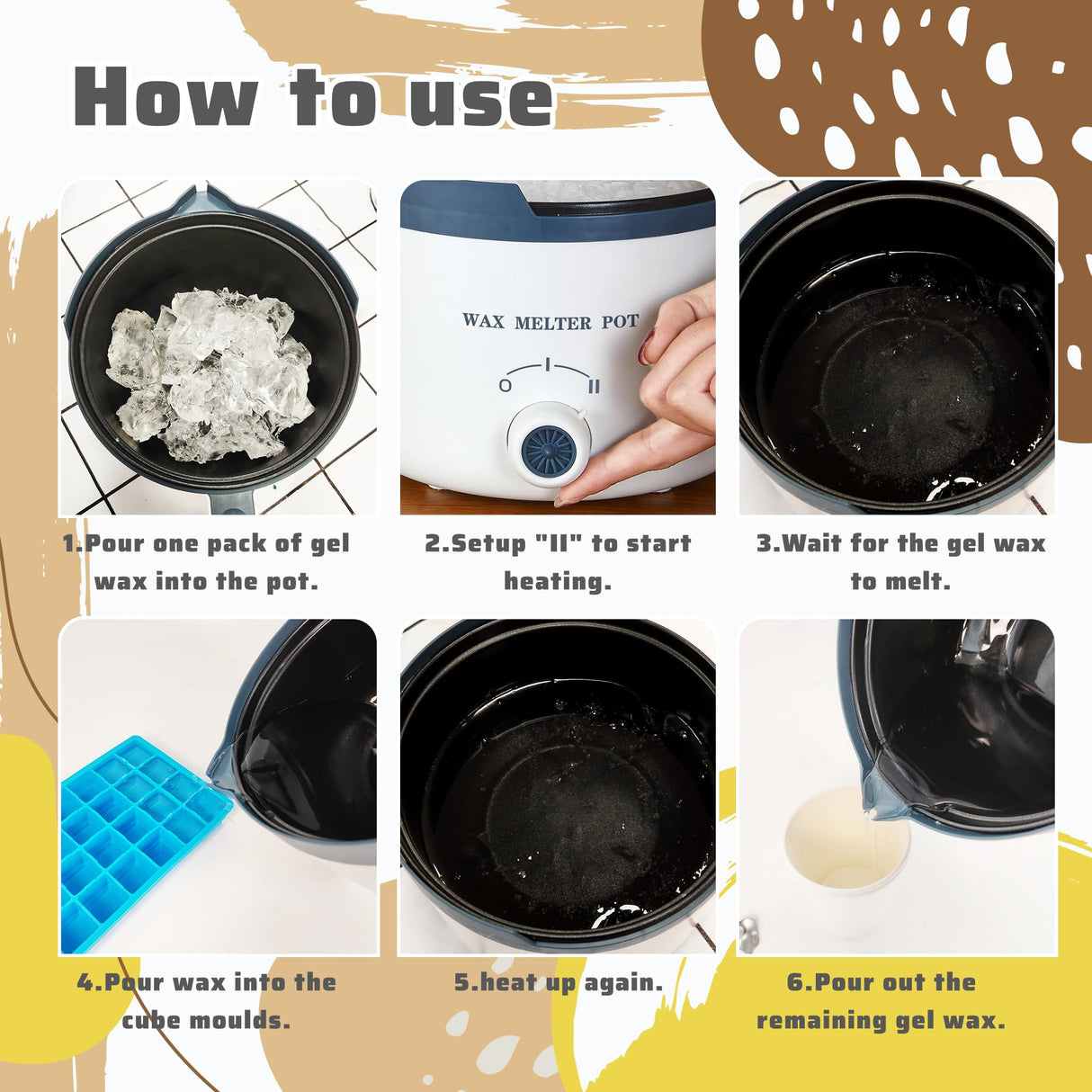 Gel Wax for Candle Making Clear Kit for Adults, DIY Transparent Jelly Wax Set with Electric Melter, Glass Jars, Wick, Dyes and Scents KQU