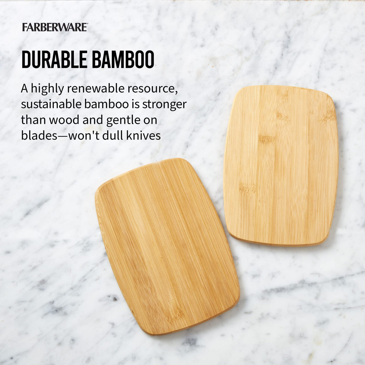 Farberware 4-Piece Reversible Bamboo Cutting And Charcuterie Board Set, Assorted Size Farberware