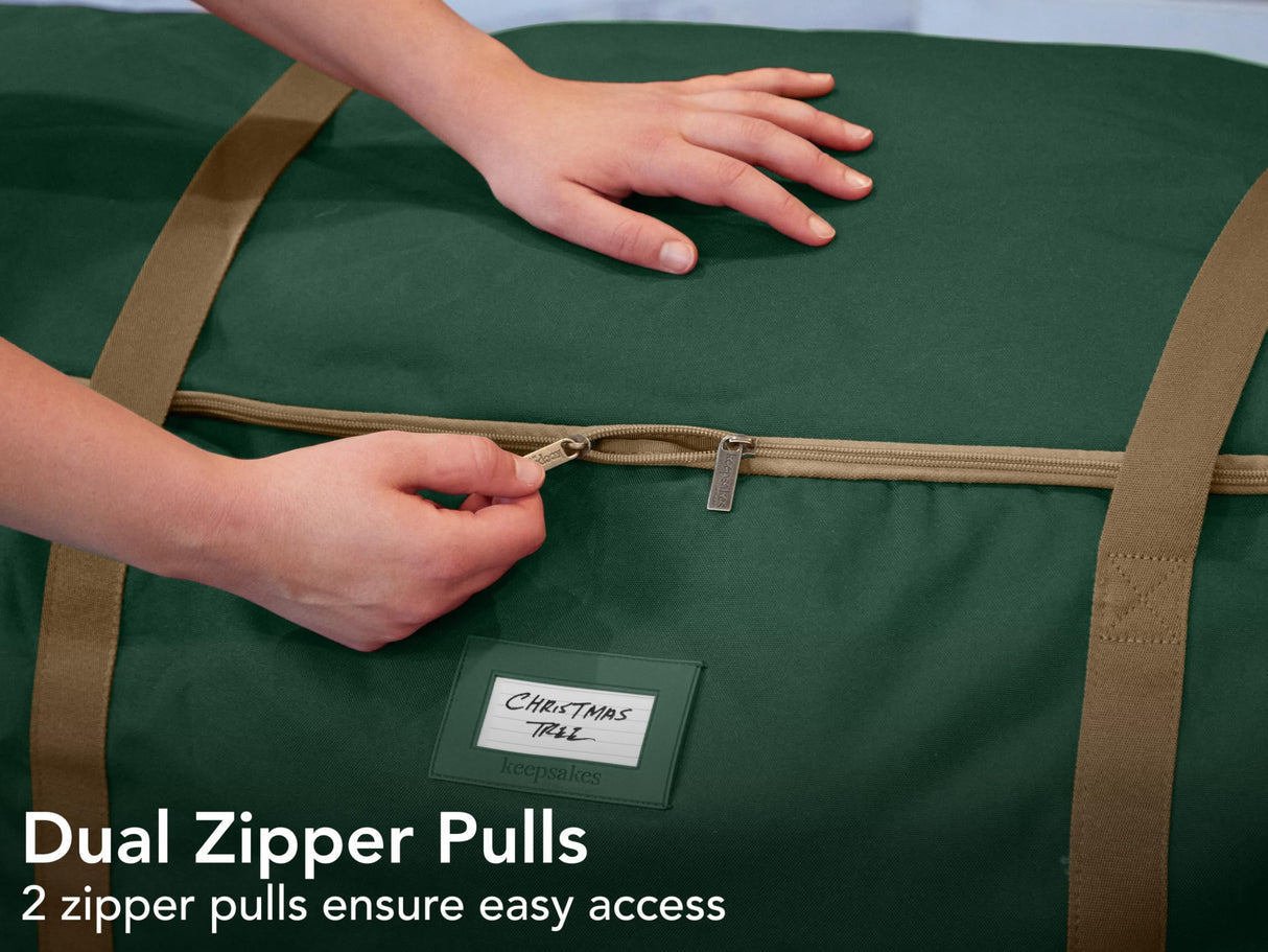 Covermates Keepsakes Christmas Tree Cinch Bag - Superior Protection, Cinch Straps, Fits Up To 9 to 11-Foot Tree - Holiday Storage, Green Covermates