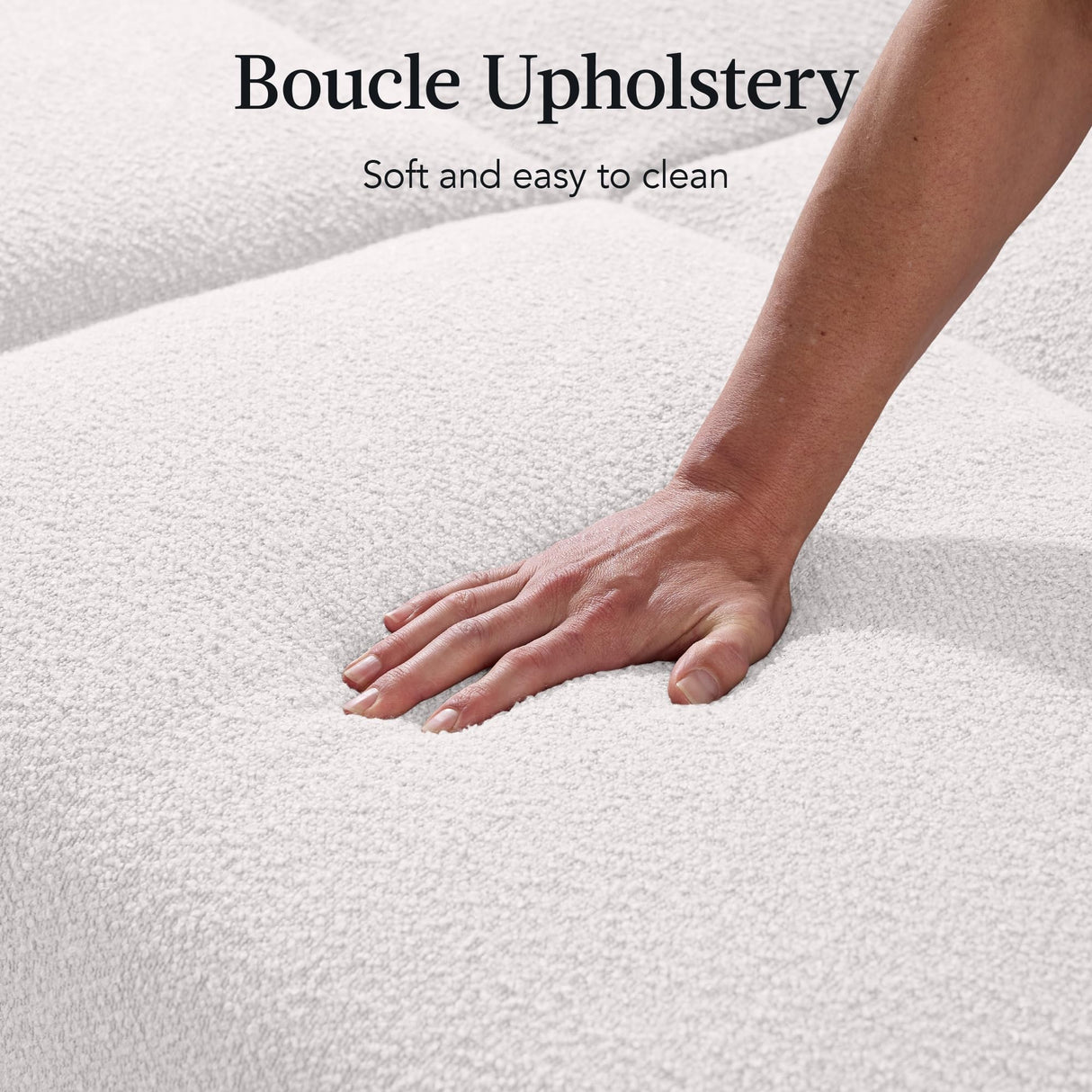 Best Choice Products 77" Mid Century Modern Boucle Loveseat Sofa, Couch, Convertible Sofa Sleeper Bed w/Real Wood, Removable Armrest - Frost Gray Best Choice Products