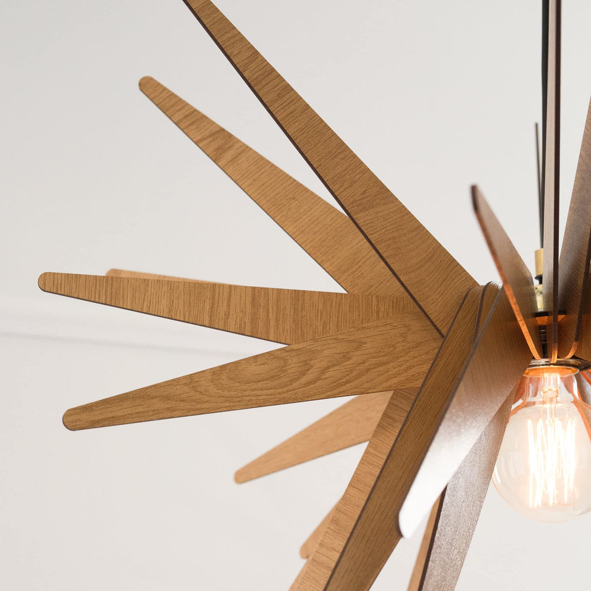 EXPLOSION Wood Pendant Light | Mid Century Modern Chandelier | Hanging Lamp | Wood Chandelier Lighting | Modern Light Fixture | Modern Pendant Light DEZAART