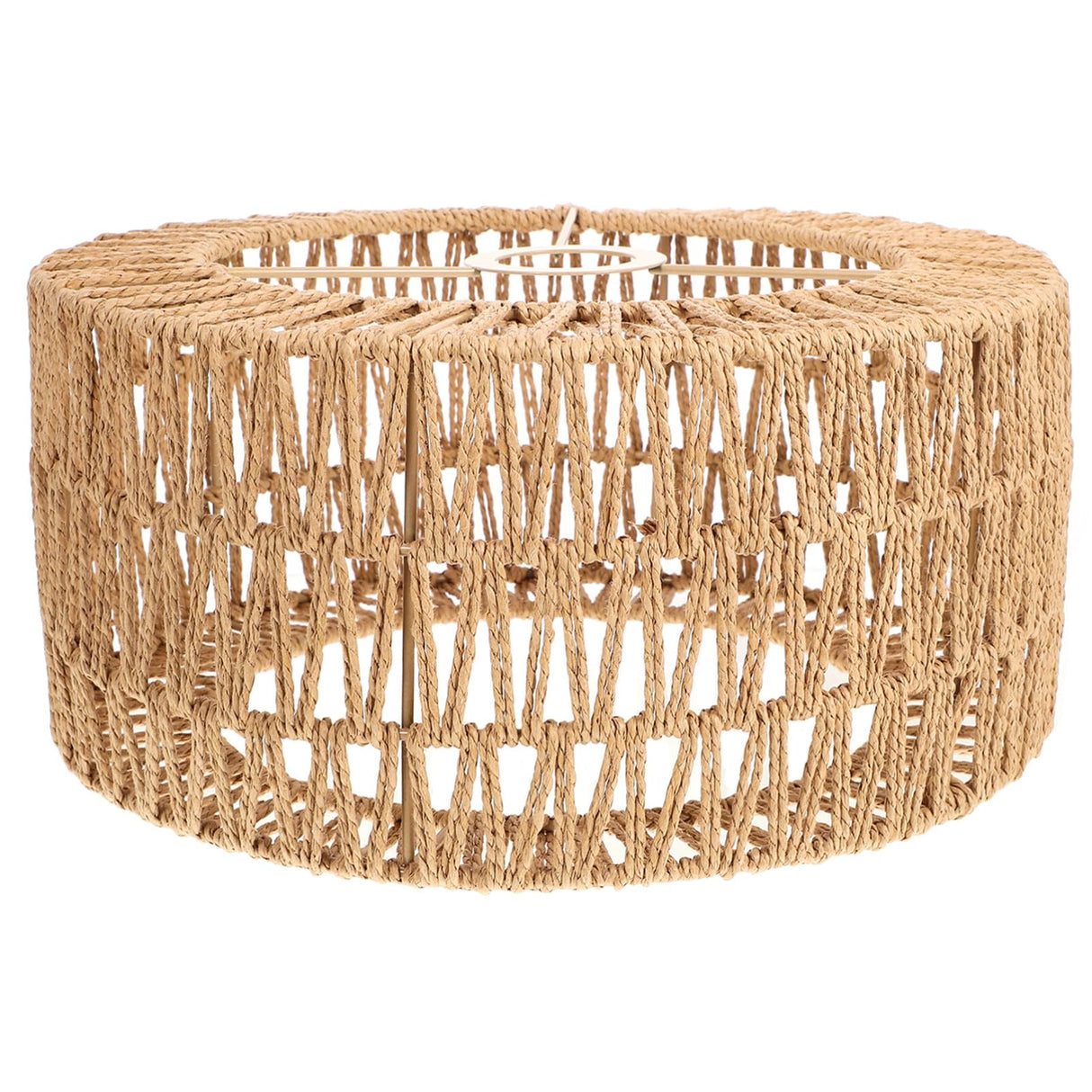 BESTOYARD Rattan Lamp Shade E27 Wicker Woven Pendant Lampshade Chandelier Light Cover Wall Lamp Bulb Cage Guard Rustic Hanging Light Fixture Spider Fitter 30x15cm BESTOYARD