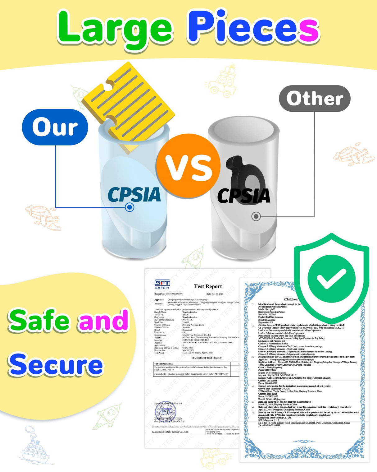 Yetonamr Wooden Toddler Puzzles Gifts Toys for 1 2 3 Years Old Boys Girls, 6 Vehicle Shape Montessori Toys Educational Blocks Kids Toys Gift Baby Learning Toy Age 1-3, 2-4 Yetonamr