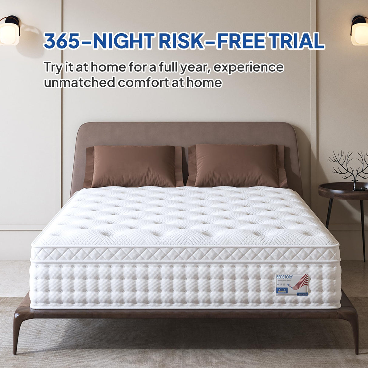 BedStory King Mattress, 14 Inch Deep Sleep Mattress Extra Lumbar & Shoulder Support, Hybrid Mattresses with Gel Memory Foam, Fiberglass Free, No Odor, 365 Night Trial, Forever Warranty BedStory