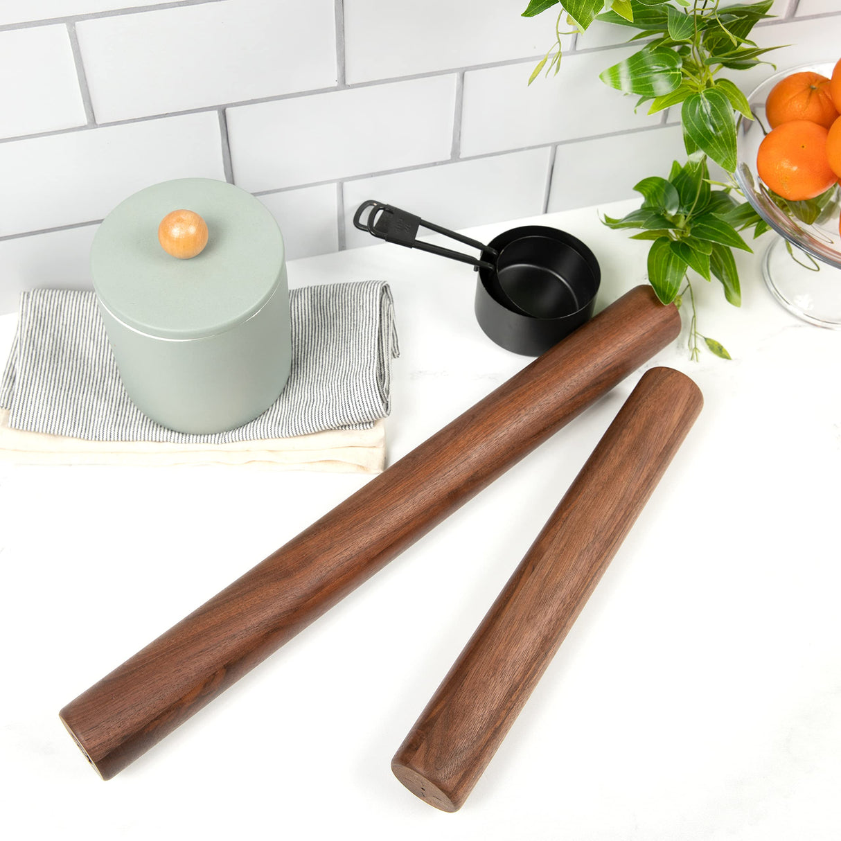 Solid Wood Handmade Amish Rolling Pin by ArborDown! 100% Made in the USA (18 In. Walnut) Arbor Down