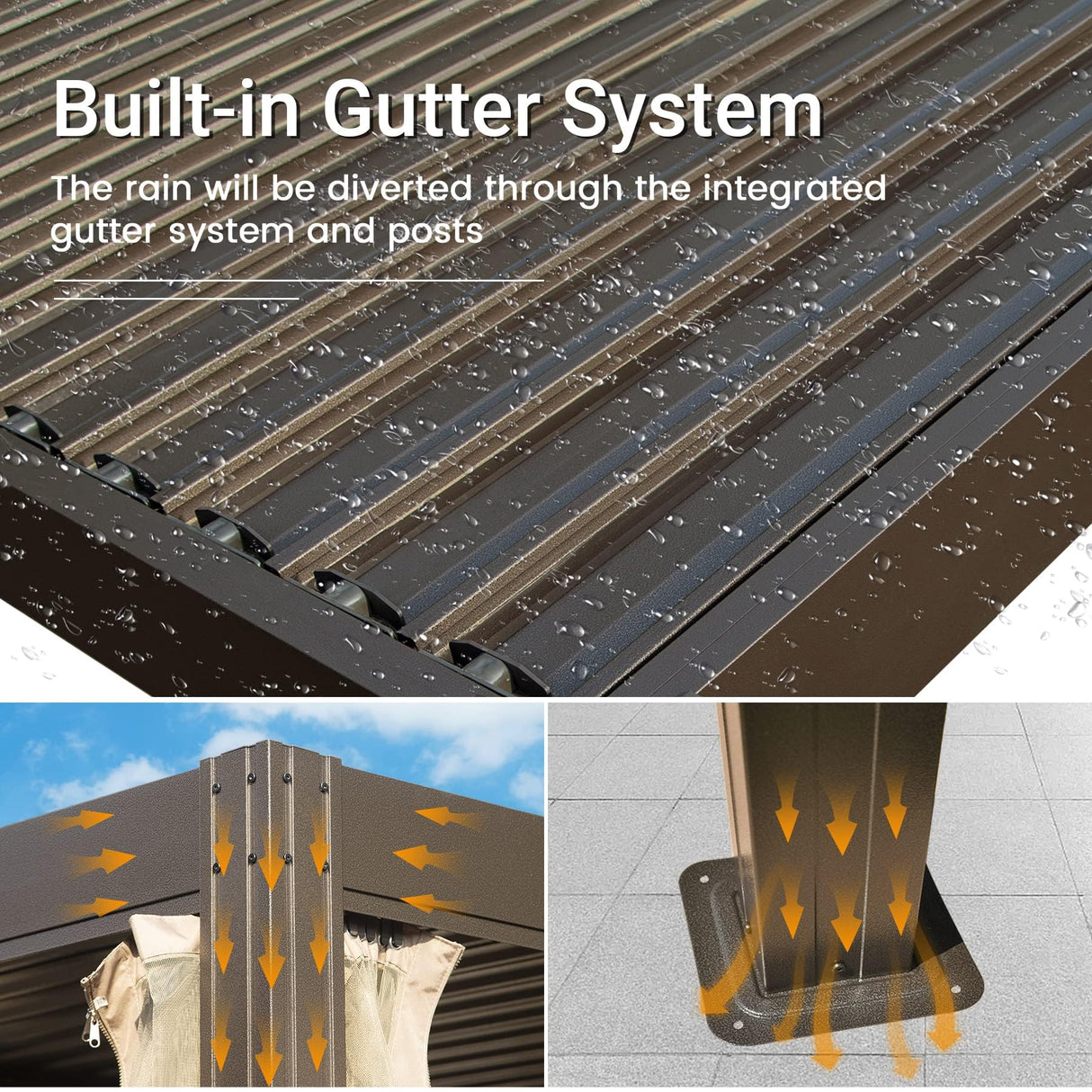 Domi 12x20FT Louvered Pergola, Aluminum Outdoor Pergola, Patio Pergola with Adjustable Roof, Metal Pergola Gazebo with Mosquito Netting for Patio, Backyard, Deck, Garden, Lawns, Gray domi outdoor living