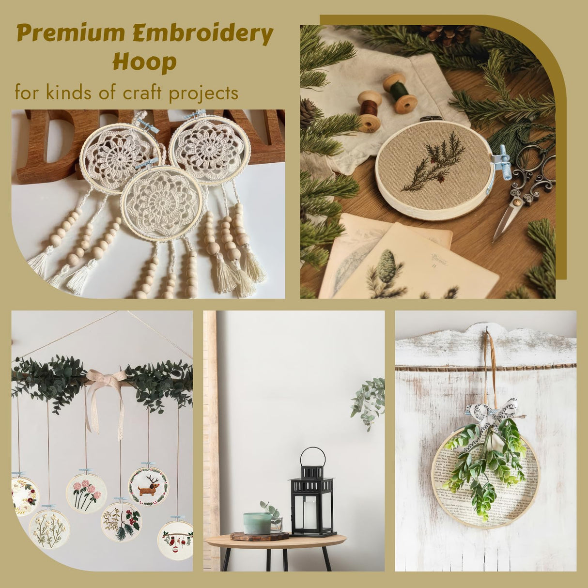 PEASUG 9 Pieces Embroidery Hoop, 3 Inch Small Wood Embroidery Hoops Frames, Bamboo Circle Cross Stitch Hoop Ring for Embroidery Art Craft Sewing PEASUG