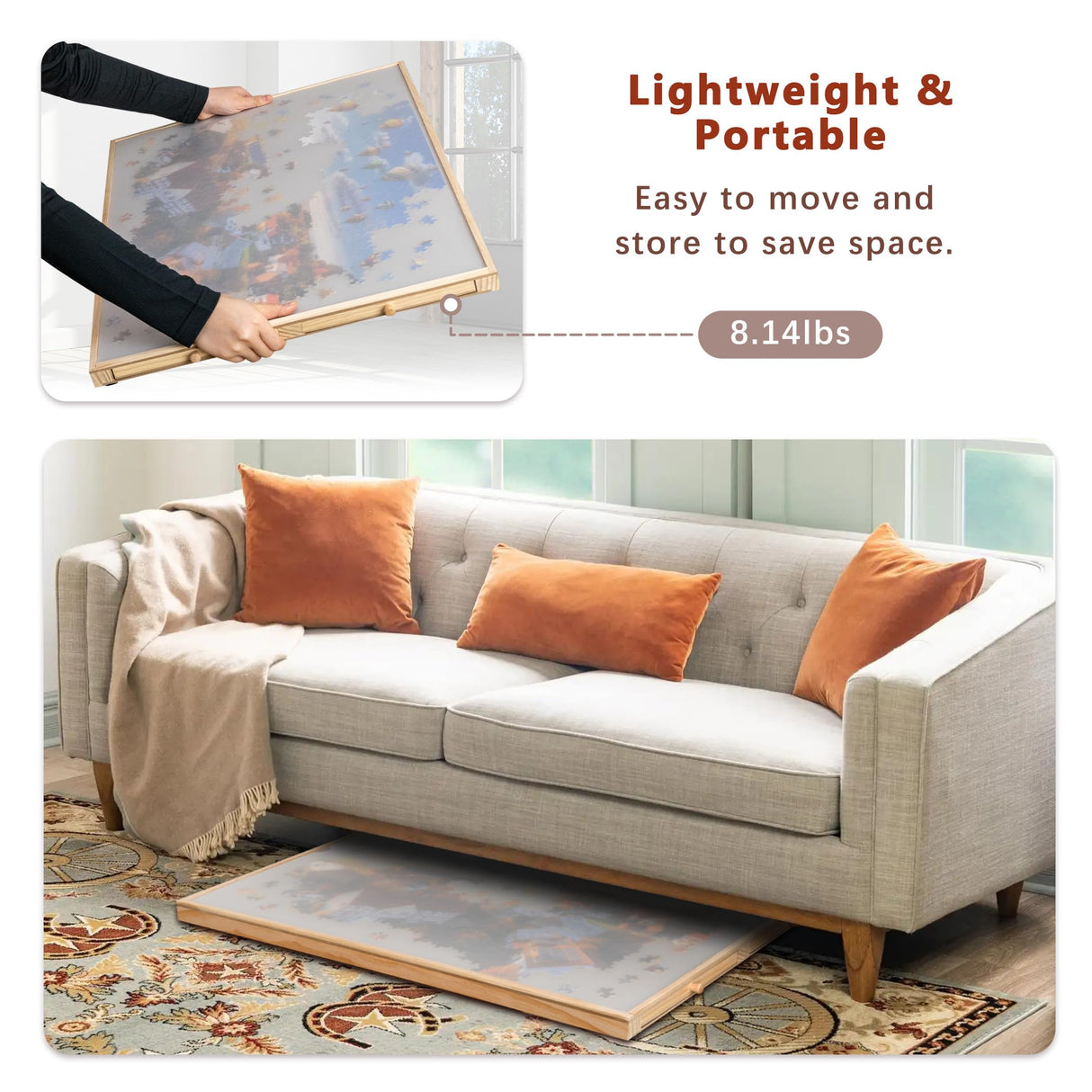 Becko US 1000-Pc Tilting Jigsaw Puzzle Board with 4 Drawers & Cover, Adjustable Jigsaw Puzzle Table with Built-in Easel/Stand, Portable Boards with Storage for Adults, with Premium Flannel Tabletop Becko US