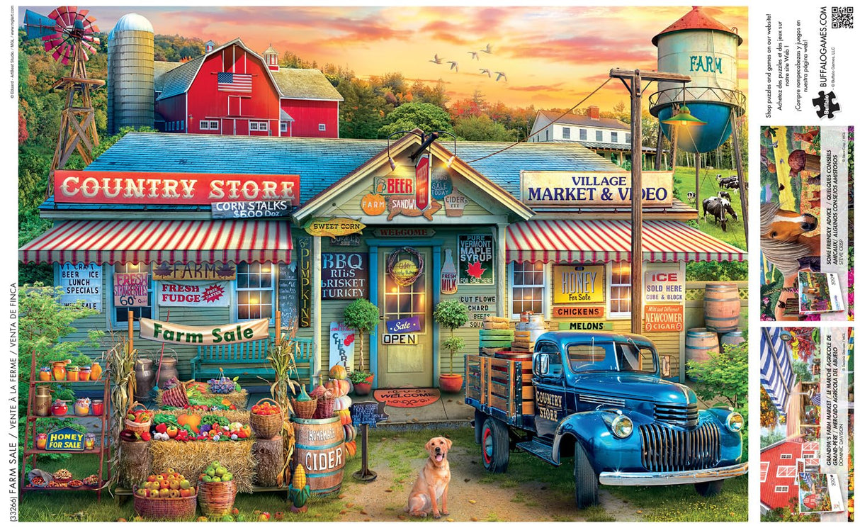 Buffalo Games - Eduard - Farm Sale - 500 Piece Jigsaw Puzzle for Adults -Challenging Puzzle Perfect for Game Nights - Finished Size is 21.25 x 15.00 Buffalo Games