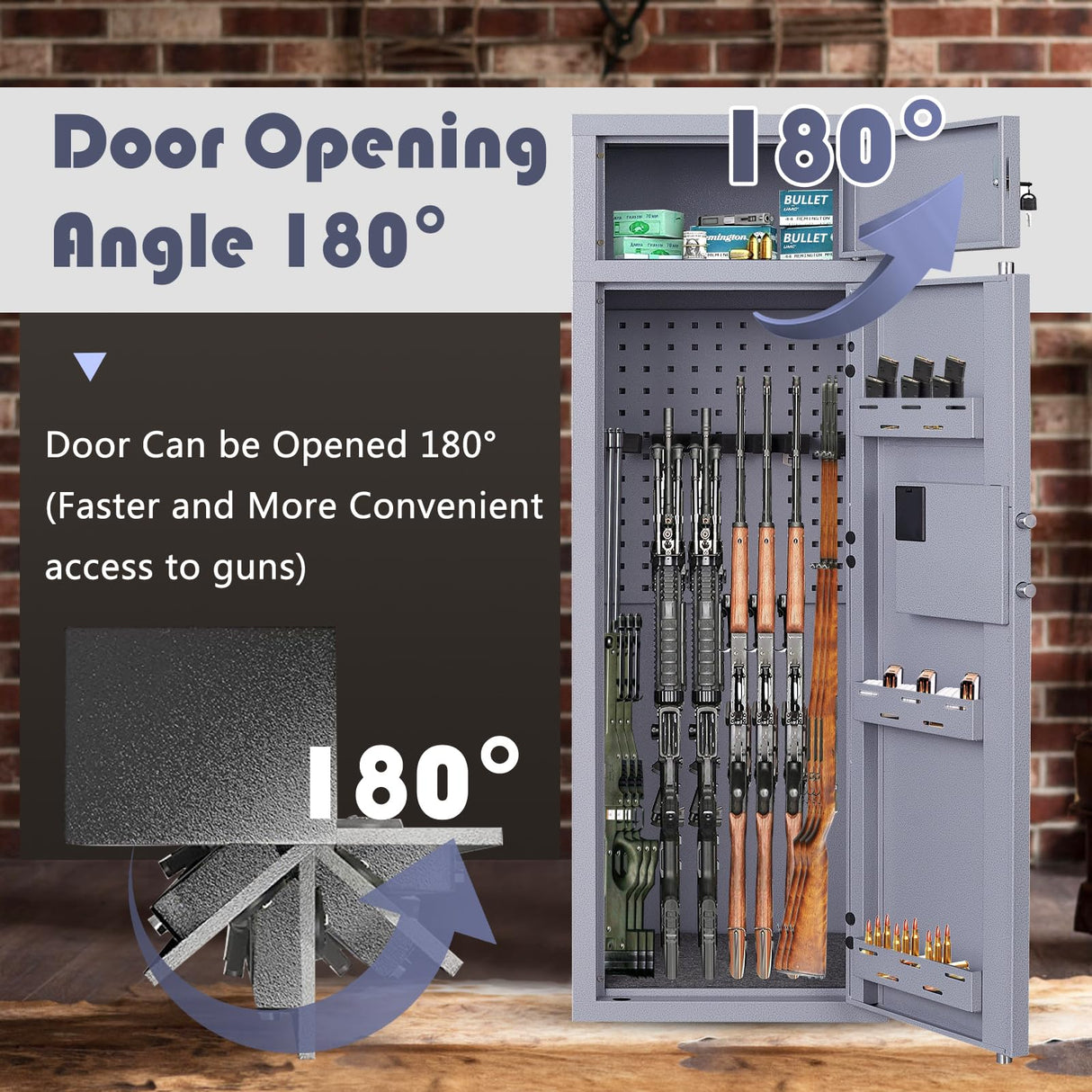 Kaer 10-14 Gun Rifle Safe,Rifle Gun Safe for Shotguns,Large Gun Safe for Home Rifle and Pistols,Long Gun Cabinet for Rifles and Shotguns with Digital Keypad,3 Adjustable Shelves,LED Light(Unassembled) KAER