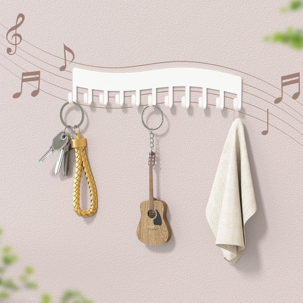 Josmimic Wall Necklace Organizer Holder: Wall Mounted Jewelry Hanging Storage Necklaces Display Hanger White Josmimic