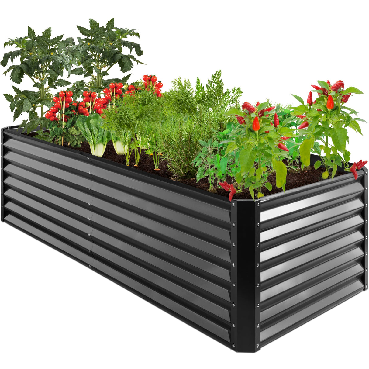 Best Choice Products 8x4x2ft Outdoor Metal Raised Garden Bed, Deep Root Planter Box for Vegetables, Flowers, Herbs, and Succulents w/ 478 Gallon Capacity - Gray Best Choice Products