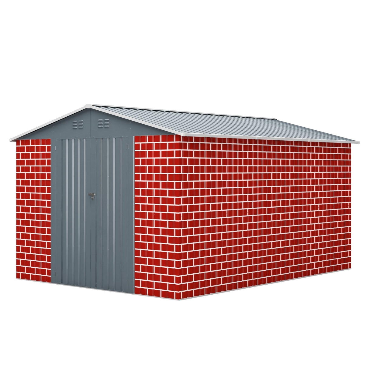 HOGYME 8X 12 FT Large Sheds Metal Building Tool Utility Shed Outdoor Waterproof Shed for Bike Storage for Garden, Backyard, Patio, Outside Use, Red HOGYME