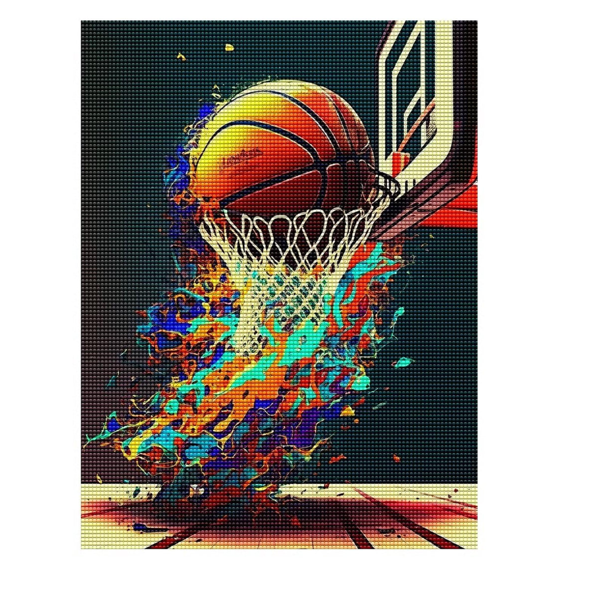 Treff Diamond Painting Kits, Basketball Art Painting, 5D Diamond Art Painting Kits for Adults, Full Square Drill Diamond Art Paint, Gem Art Drill Home Decoration, 8 x 12 Inch Treff